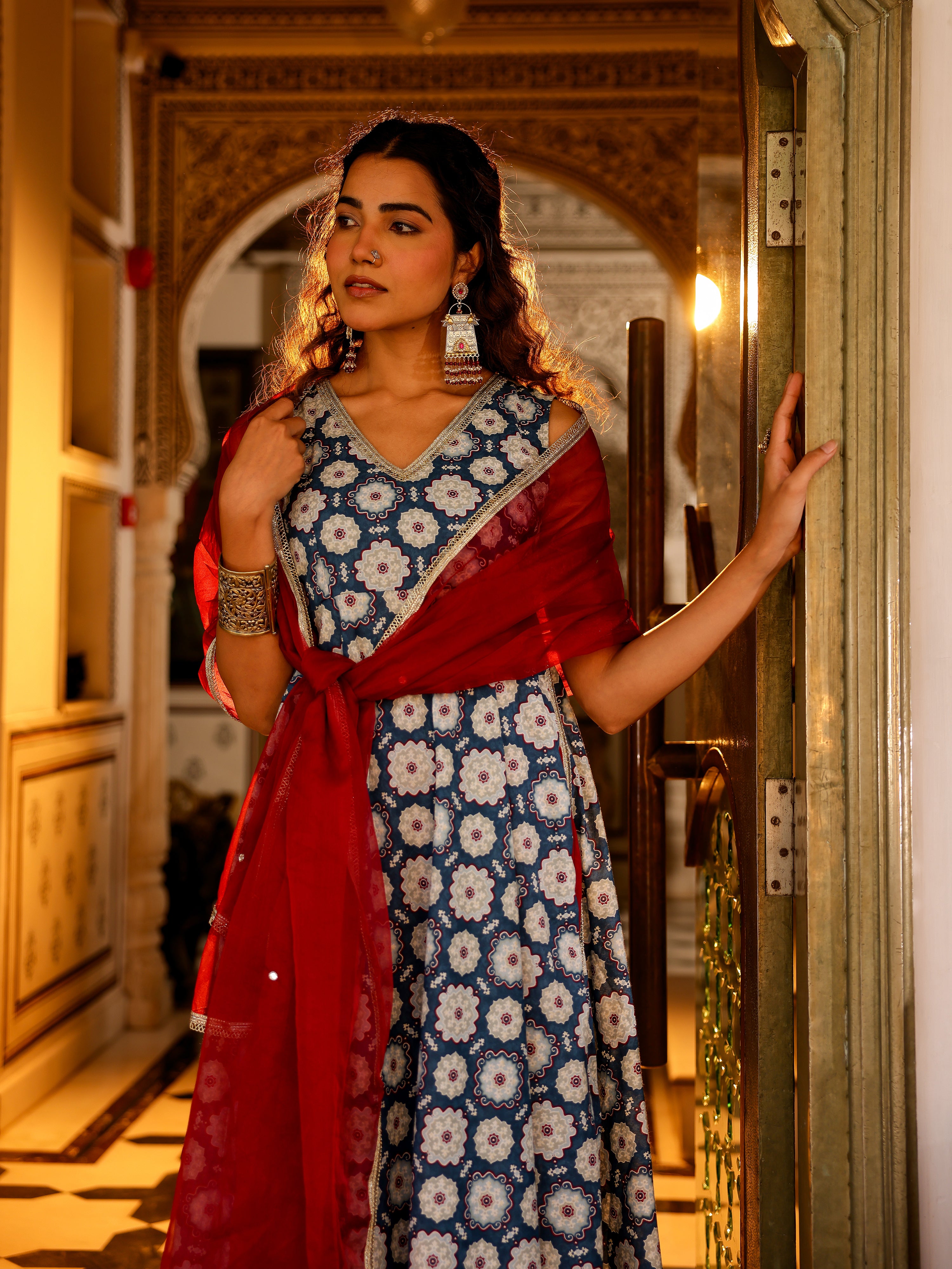 Tarini Handblock Cotton Suit Set