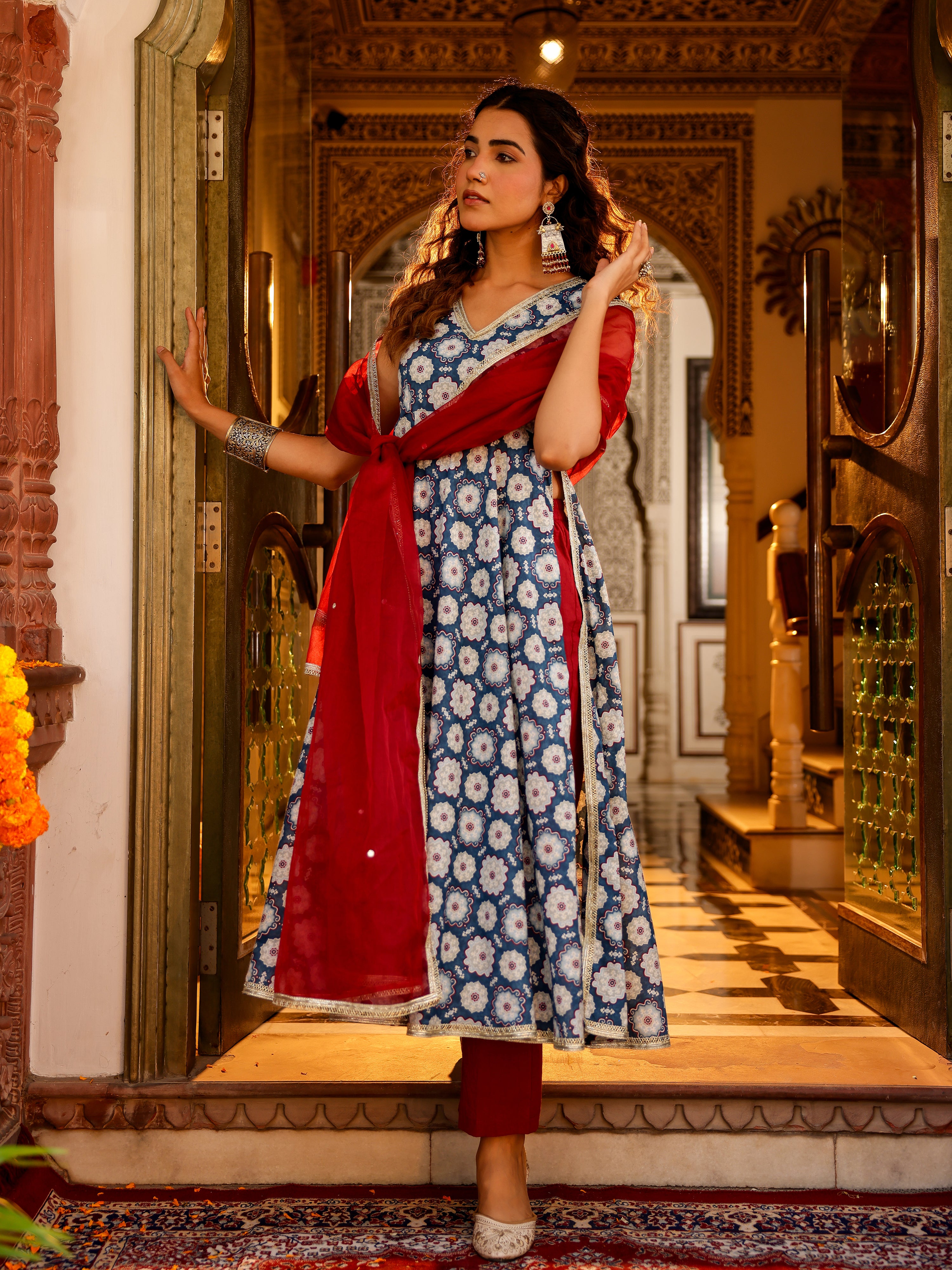 Tarini Handblock Cotton Suit Set