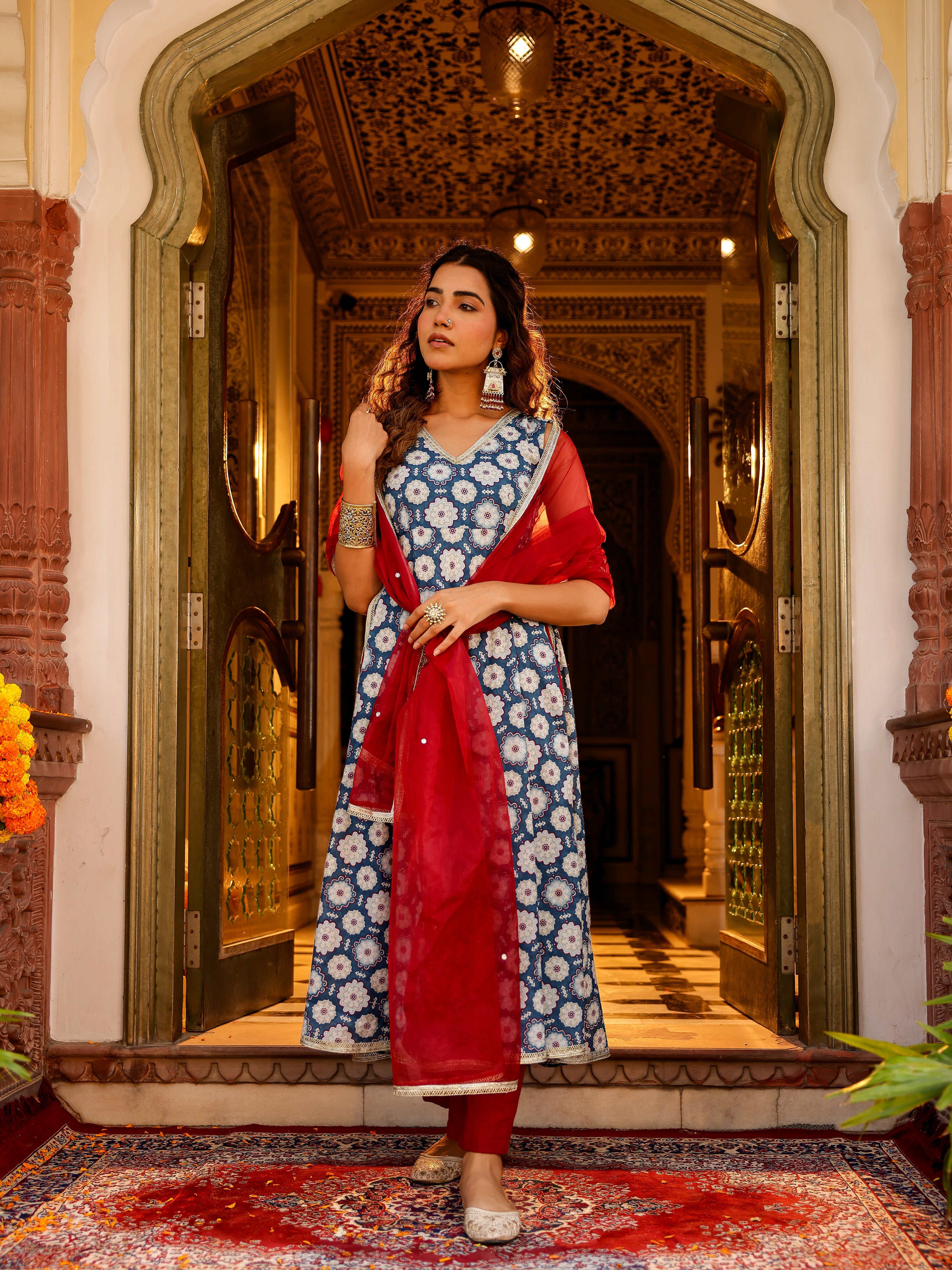 Tarini Handblock Cotton Suit Set