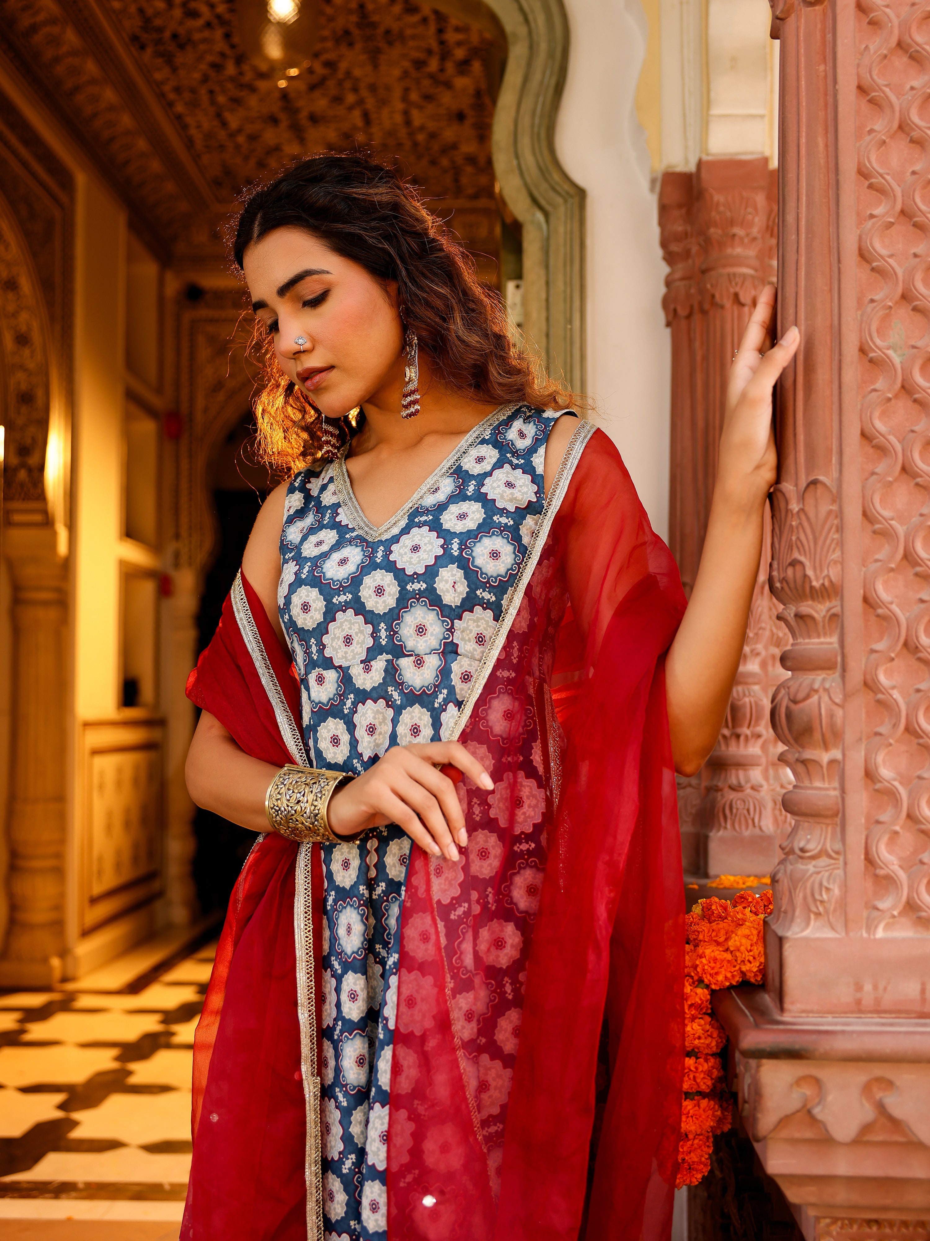 Tarini Handblock Cotton Suit Set