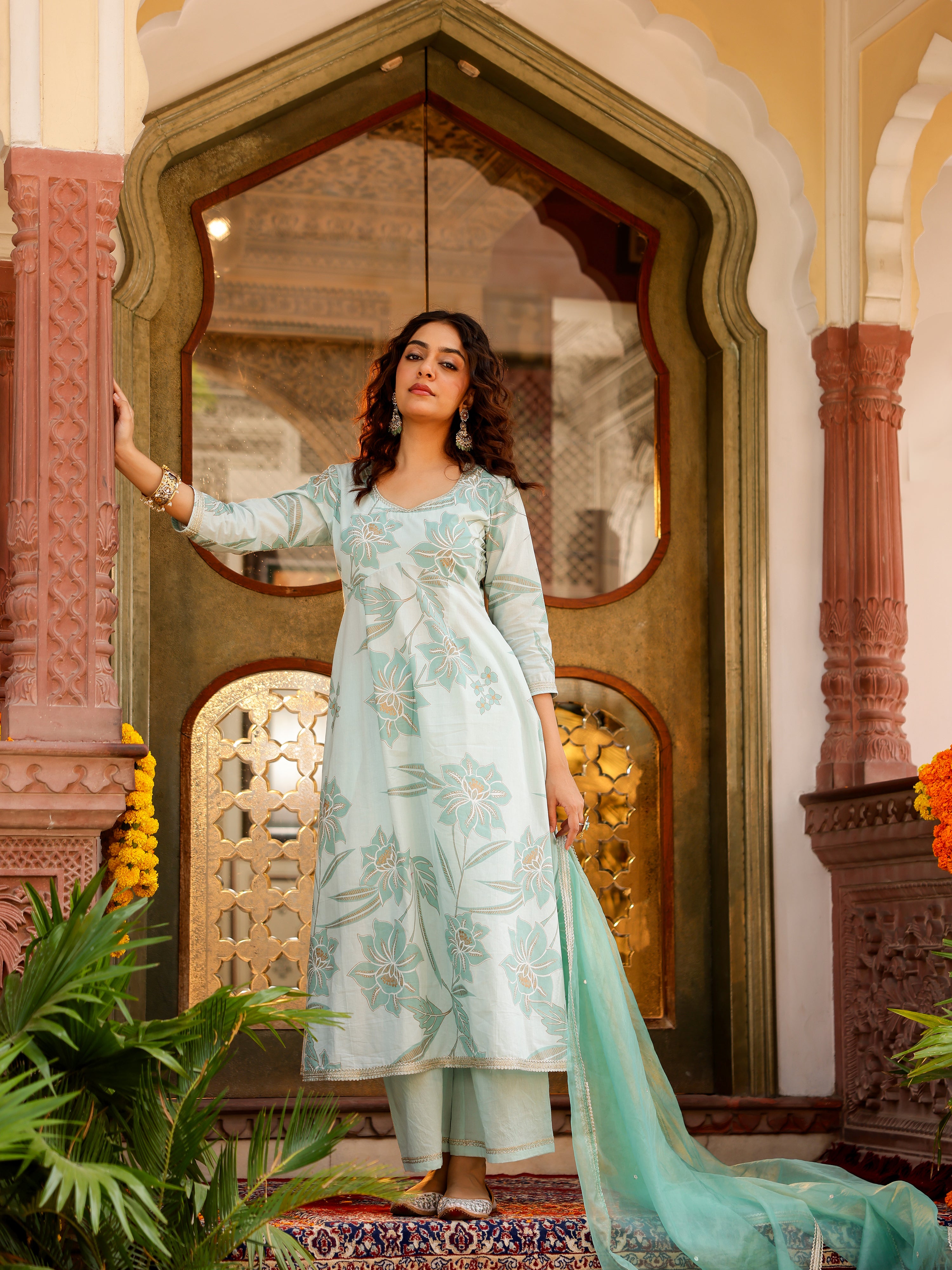 Vanya Handblock Cotton Suit Set
