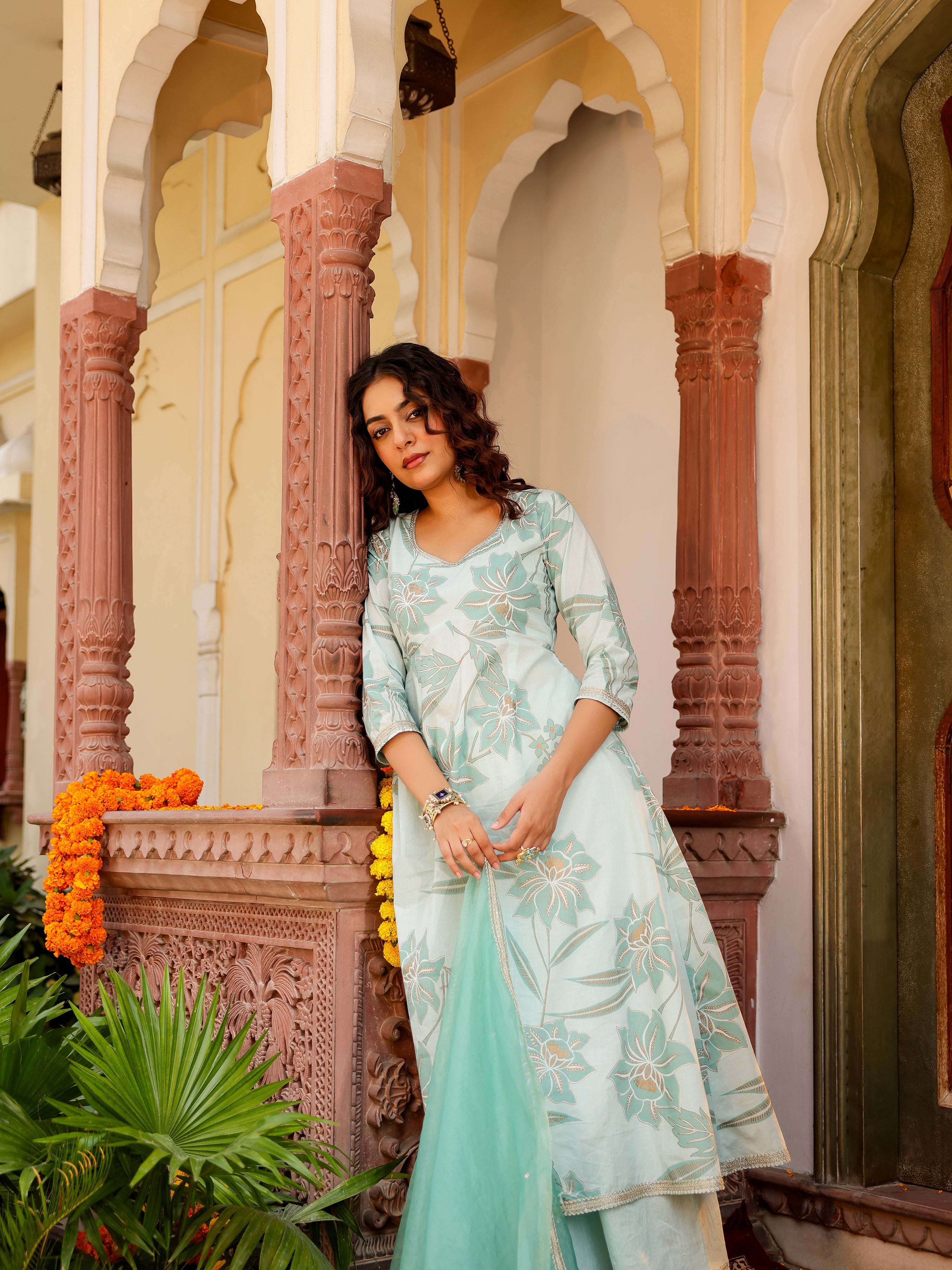 Vanya Handblock Cotton Suit Set