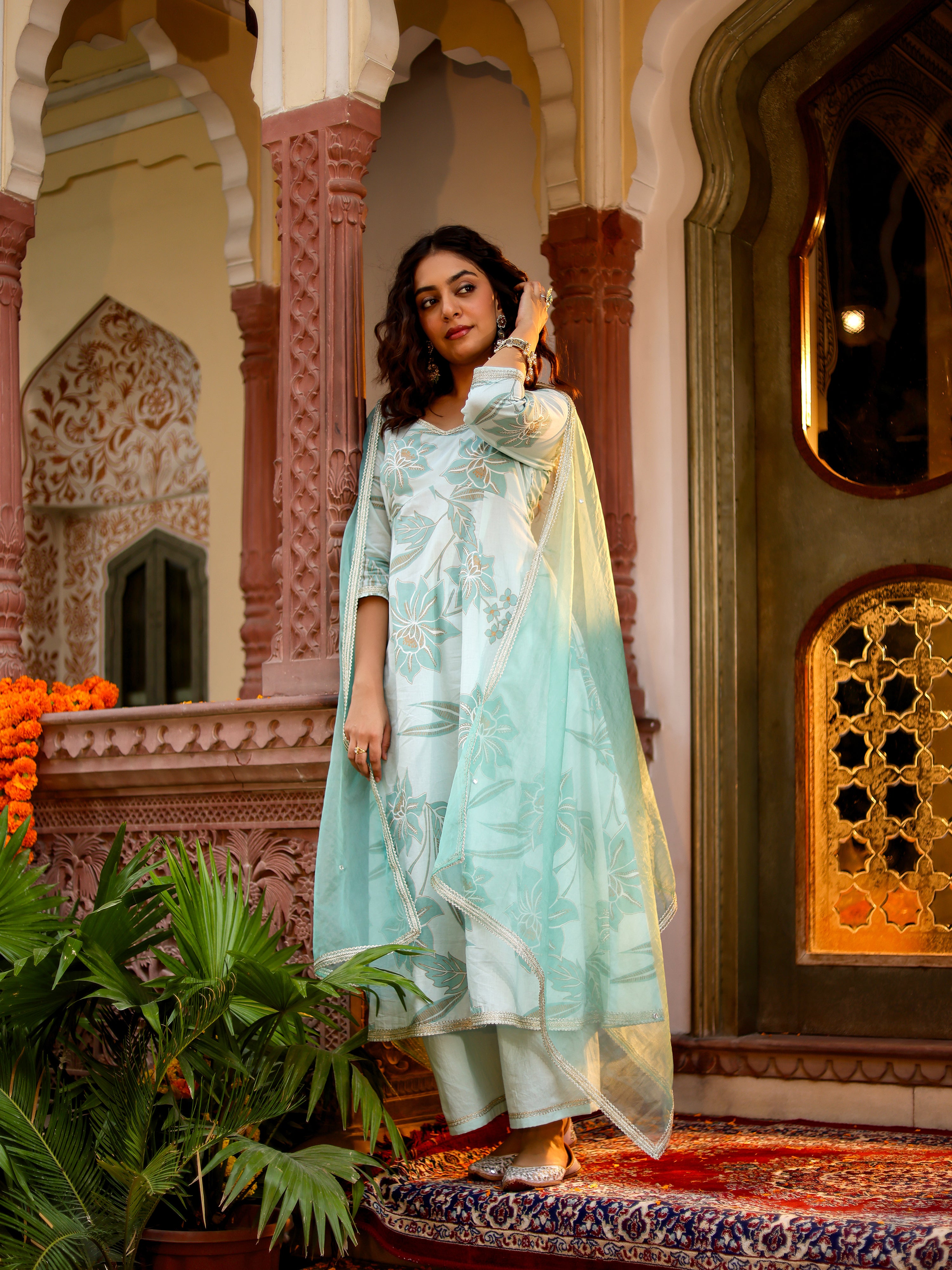 Vanya Handblock Cotton Suit Set