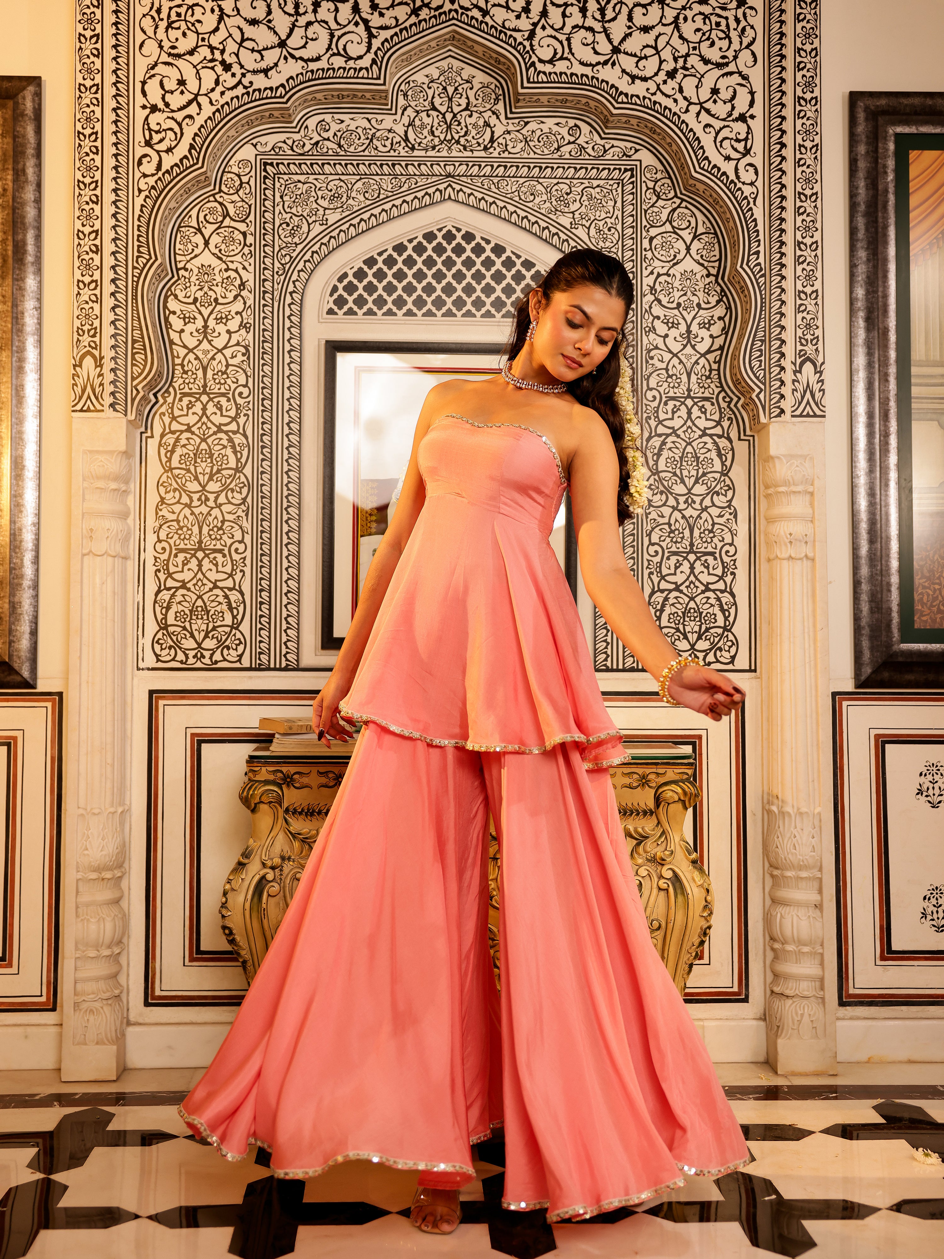 Pranavi Solid Muslin Sharara Set