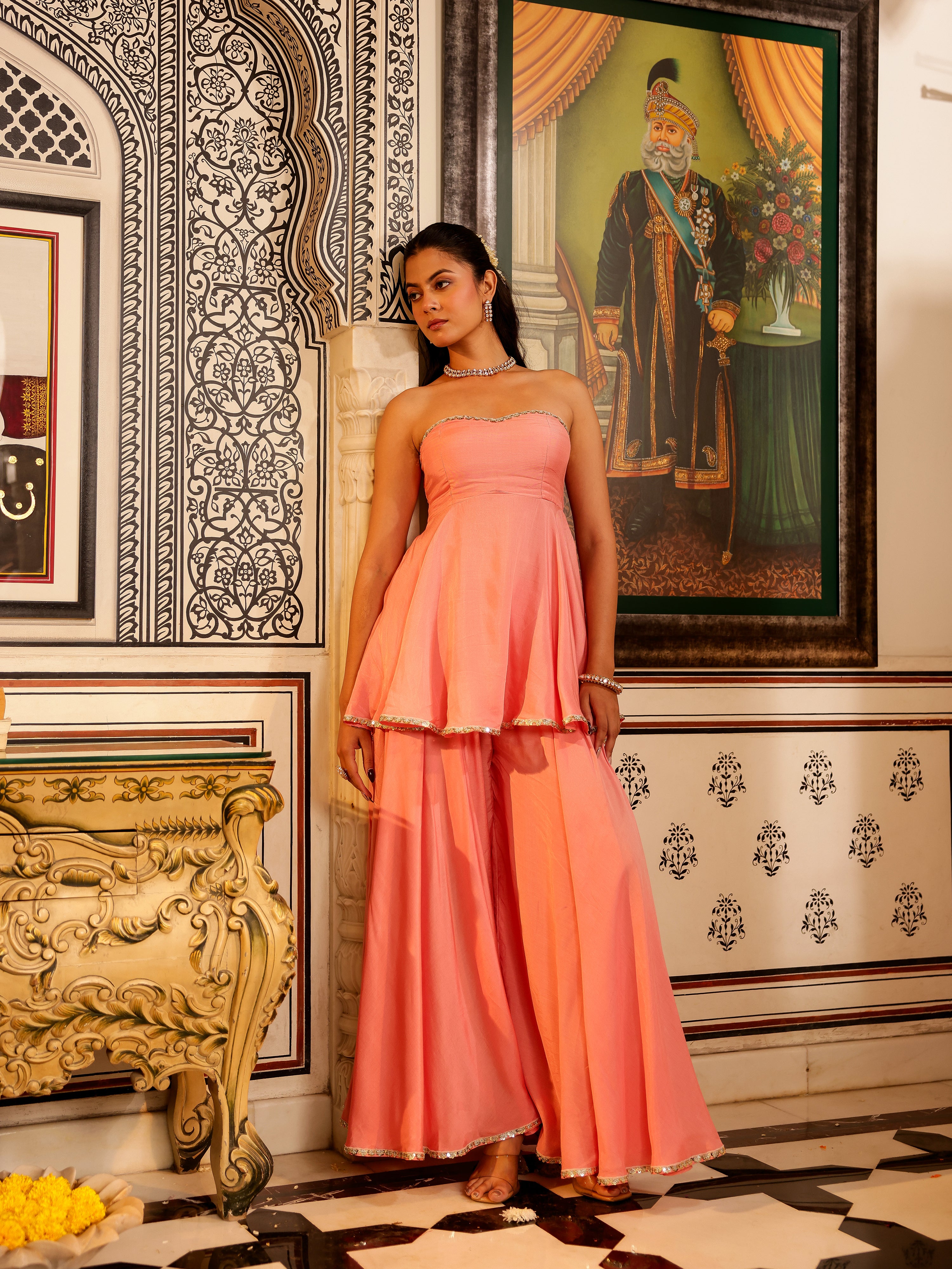 Pranavi Solid Muslin Sharara Set