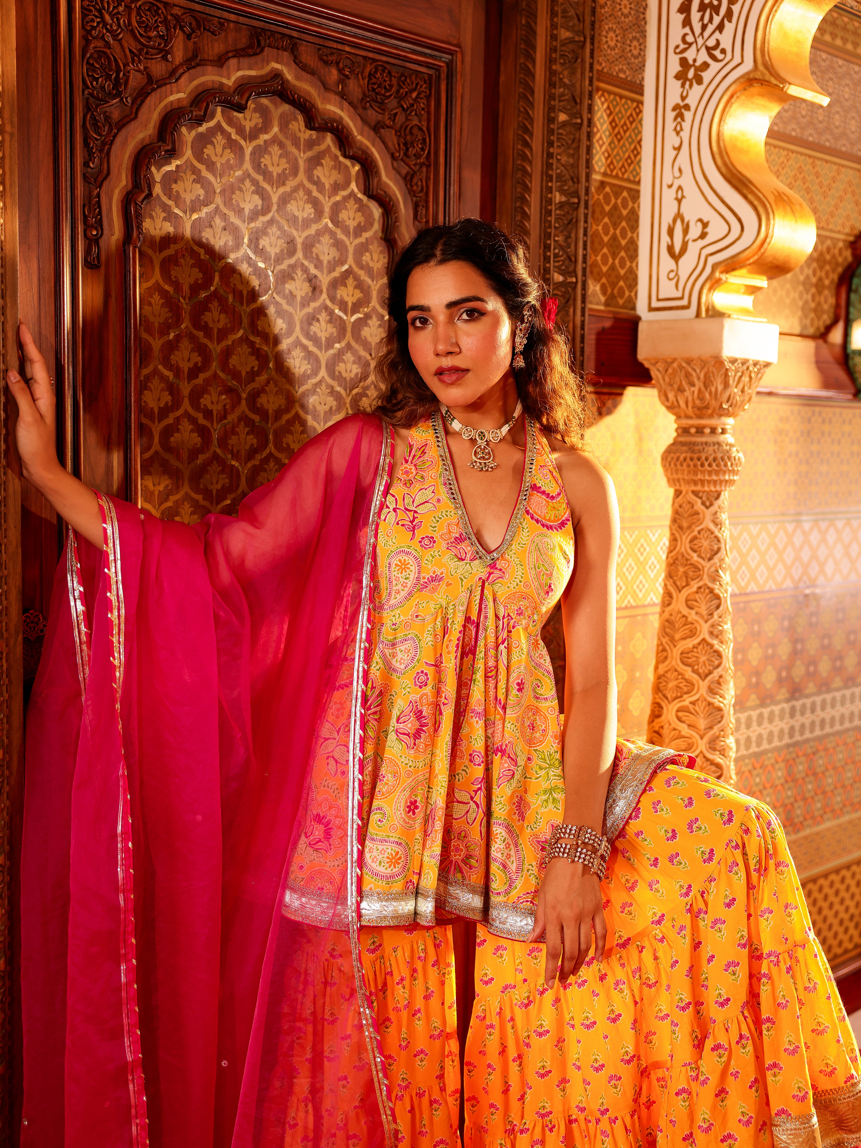 Lavira Handblock Cotton Gharara Set