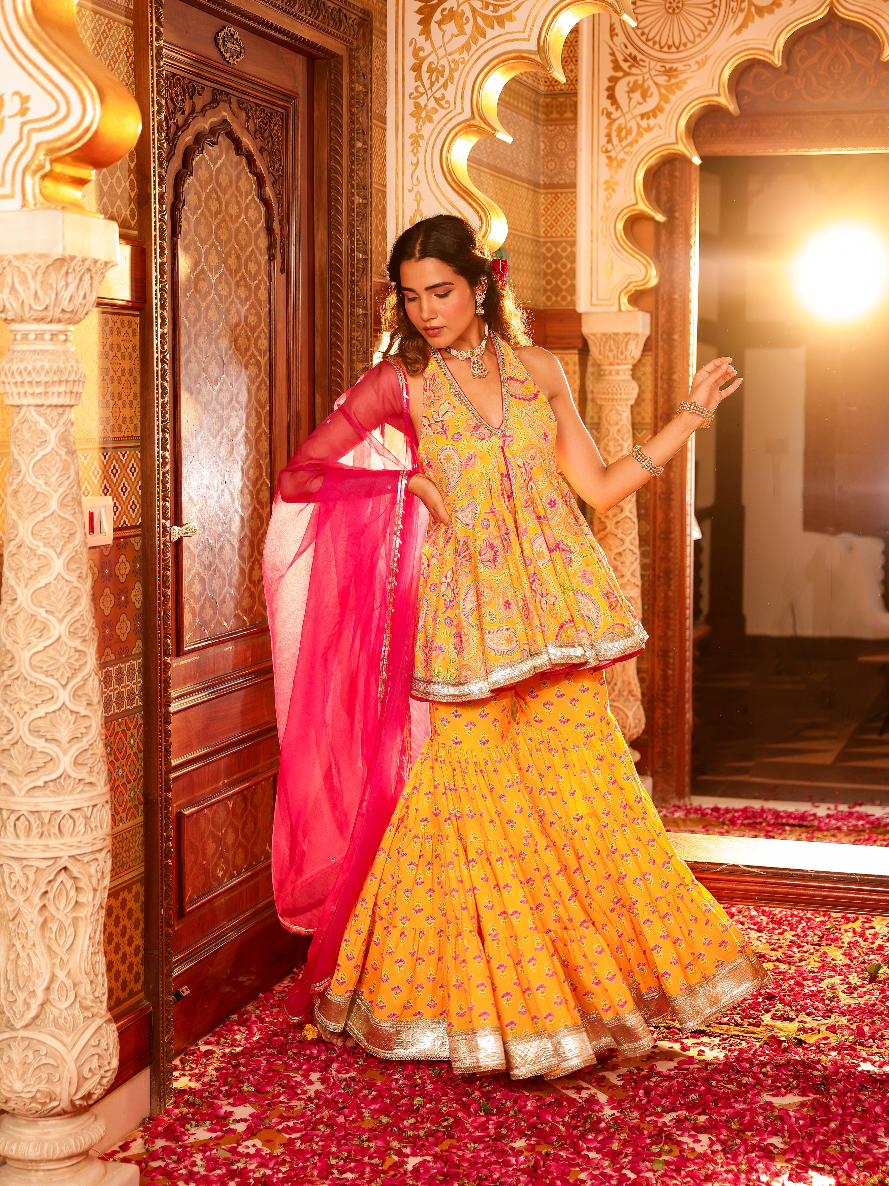Lavira Handblock Cotton Gharara Set