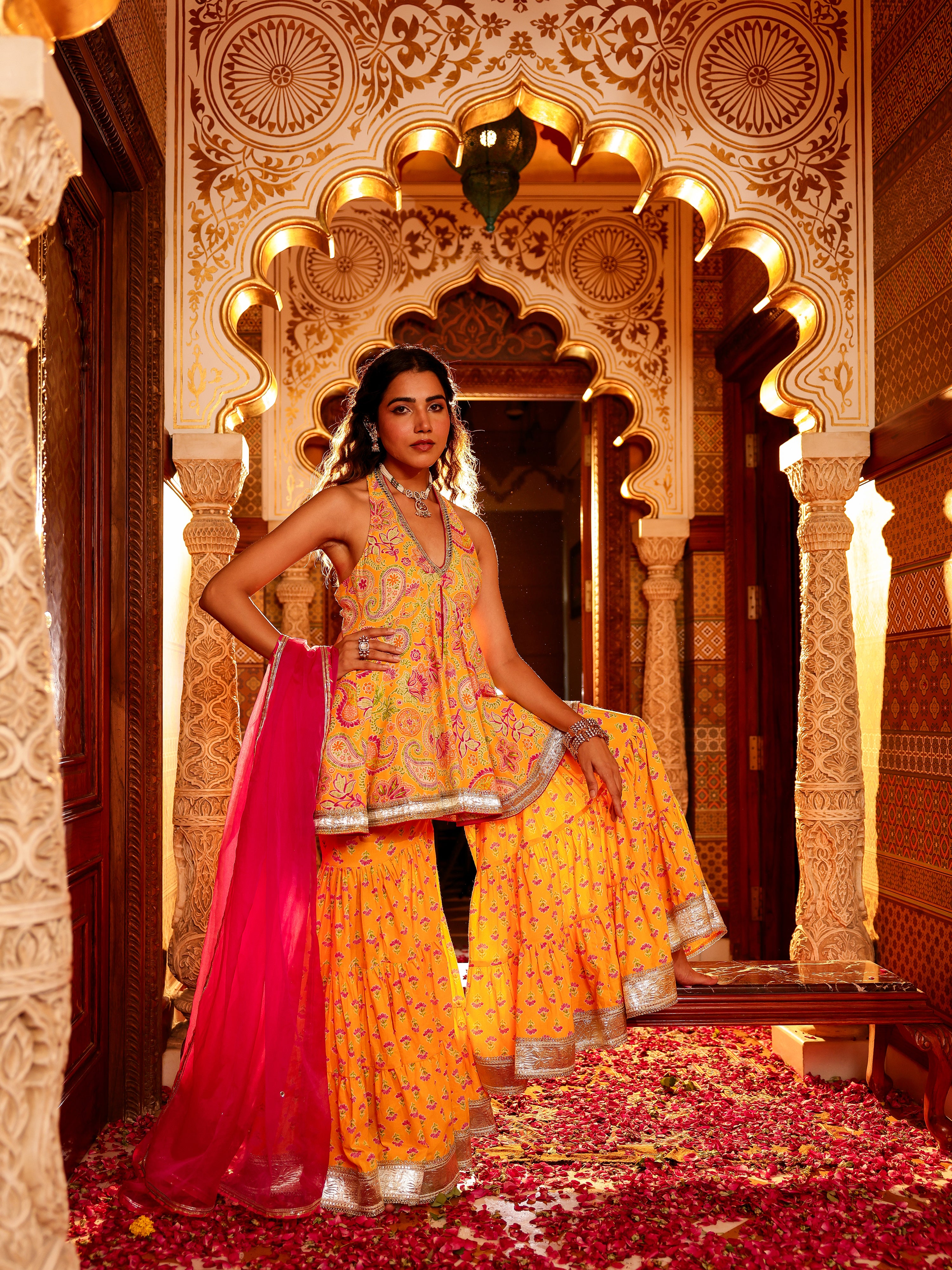 Lavira Handblock Cotton Gharara Set