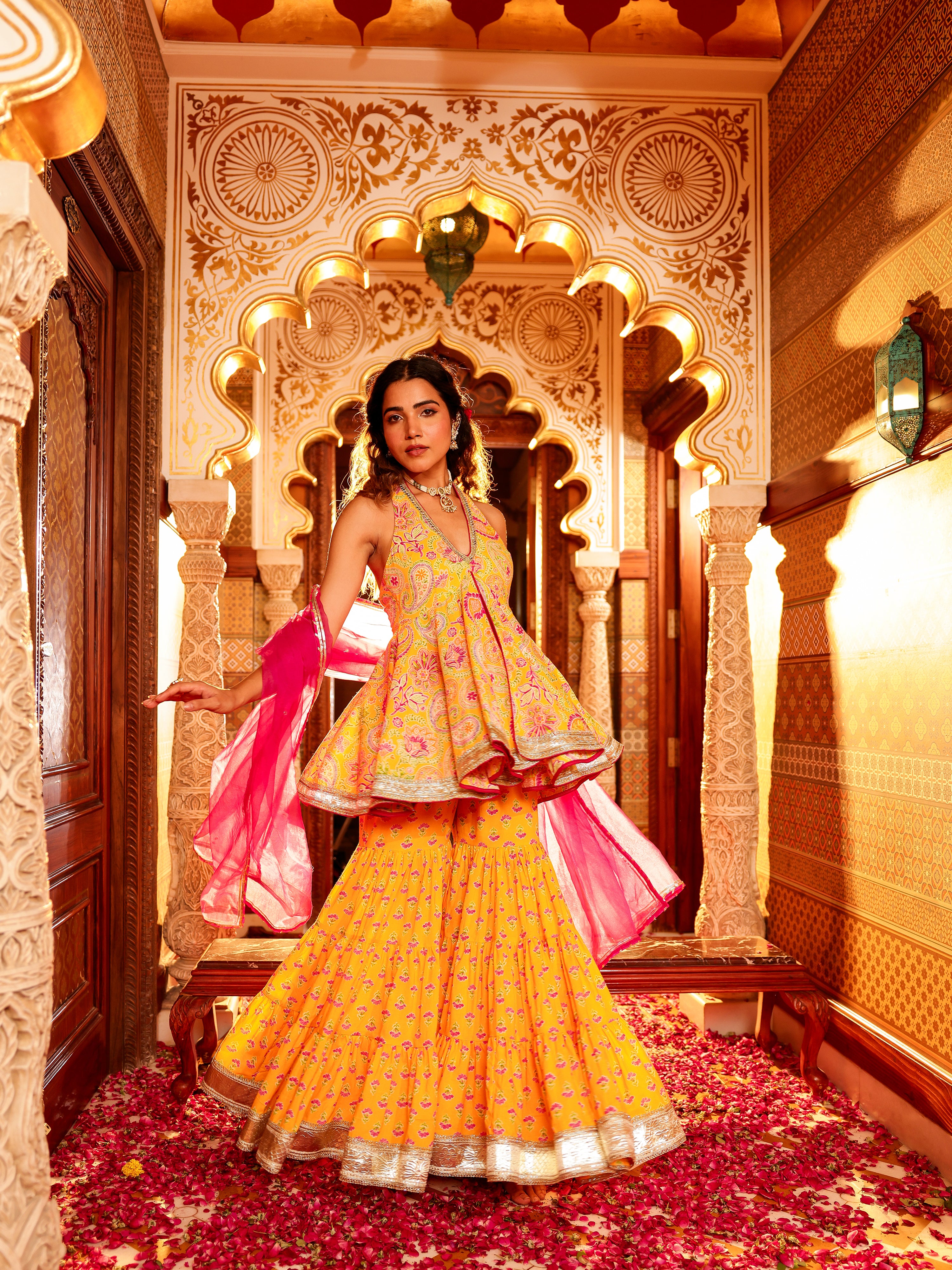 Lavira Handblock Cotton Gharara Set