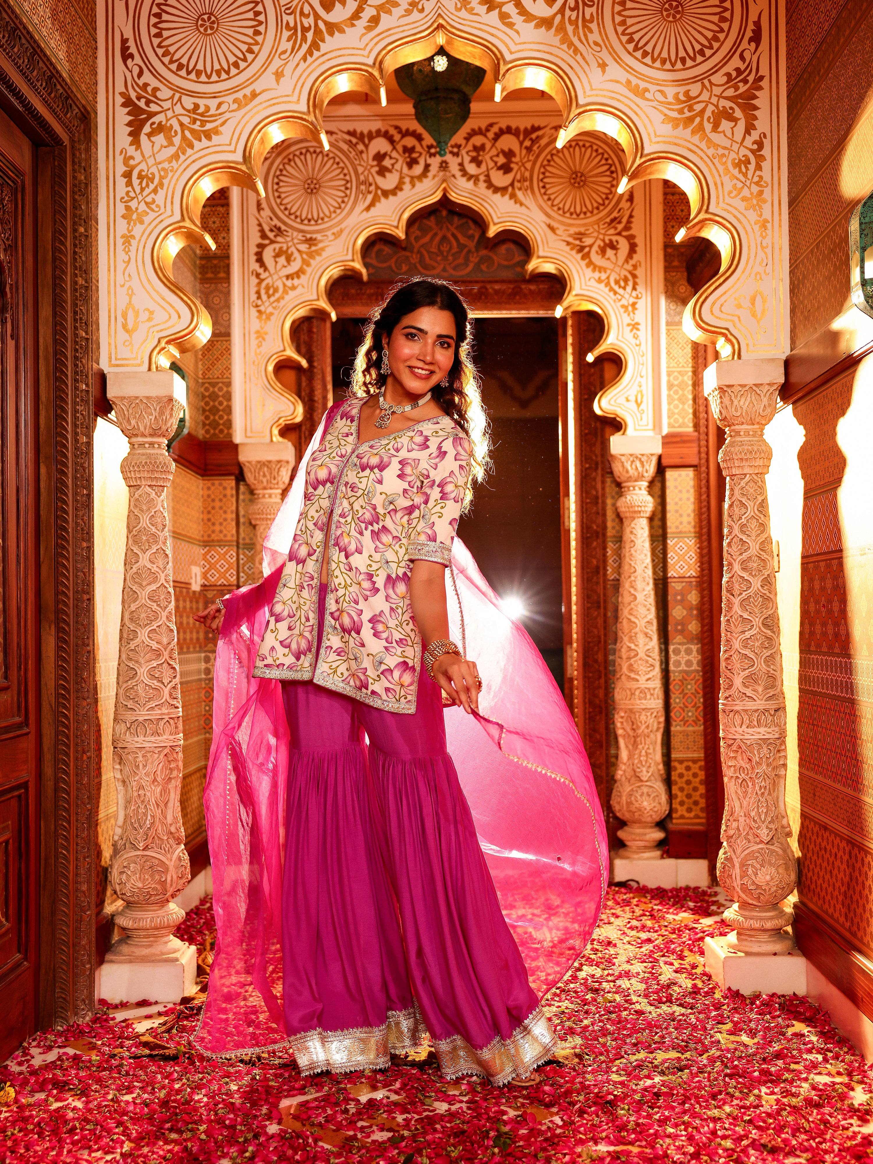 Devyana Handblock Cotton Gharara Set