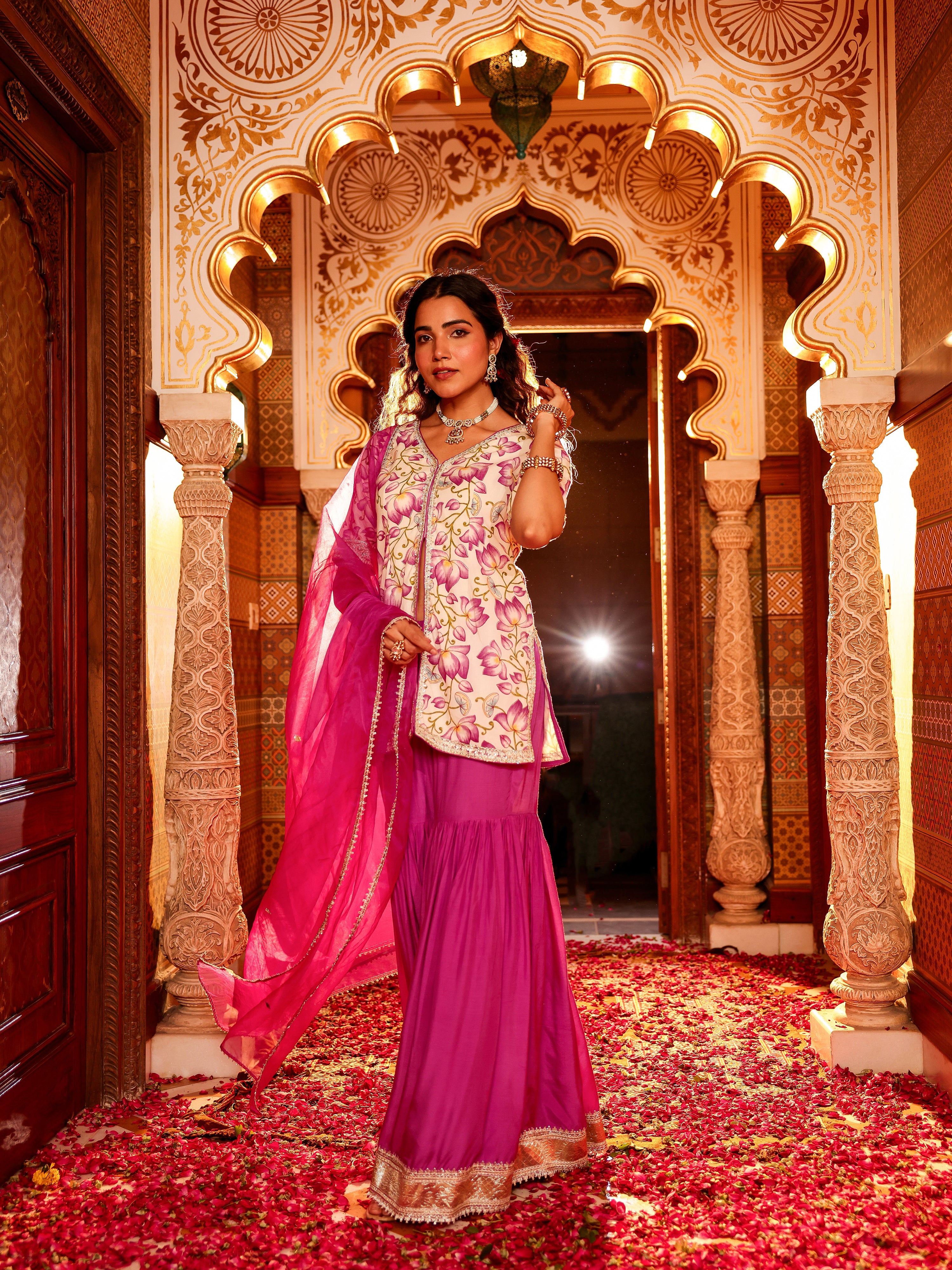 Devyana Handblock Cotton Gharara Set