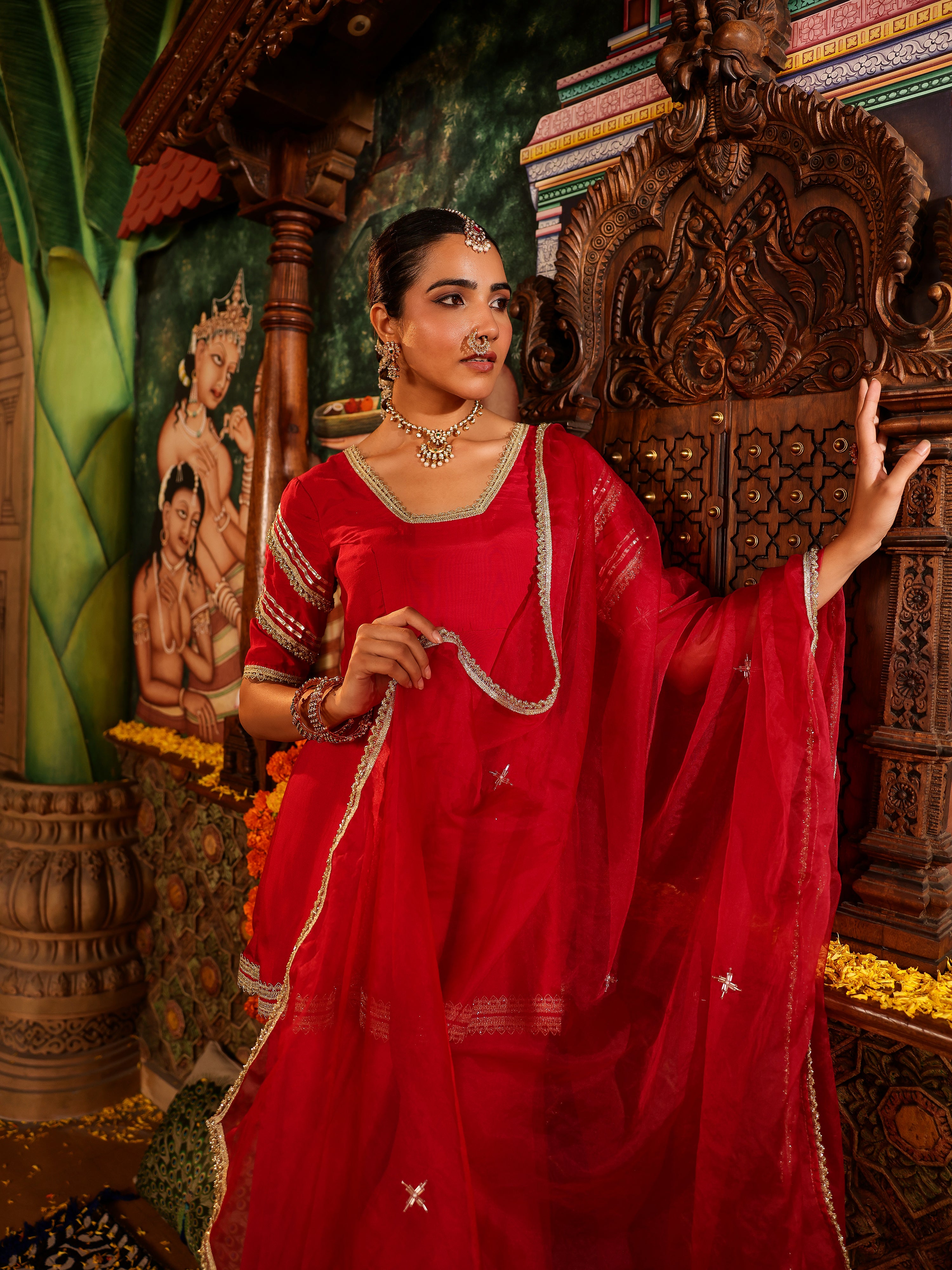 Vishwika Solid Muslin Sharara Set
