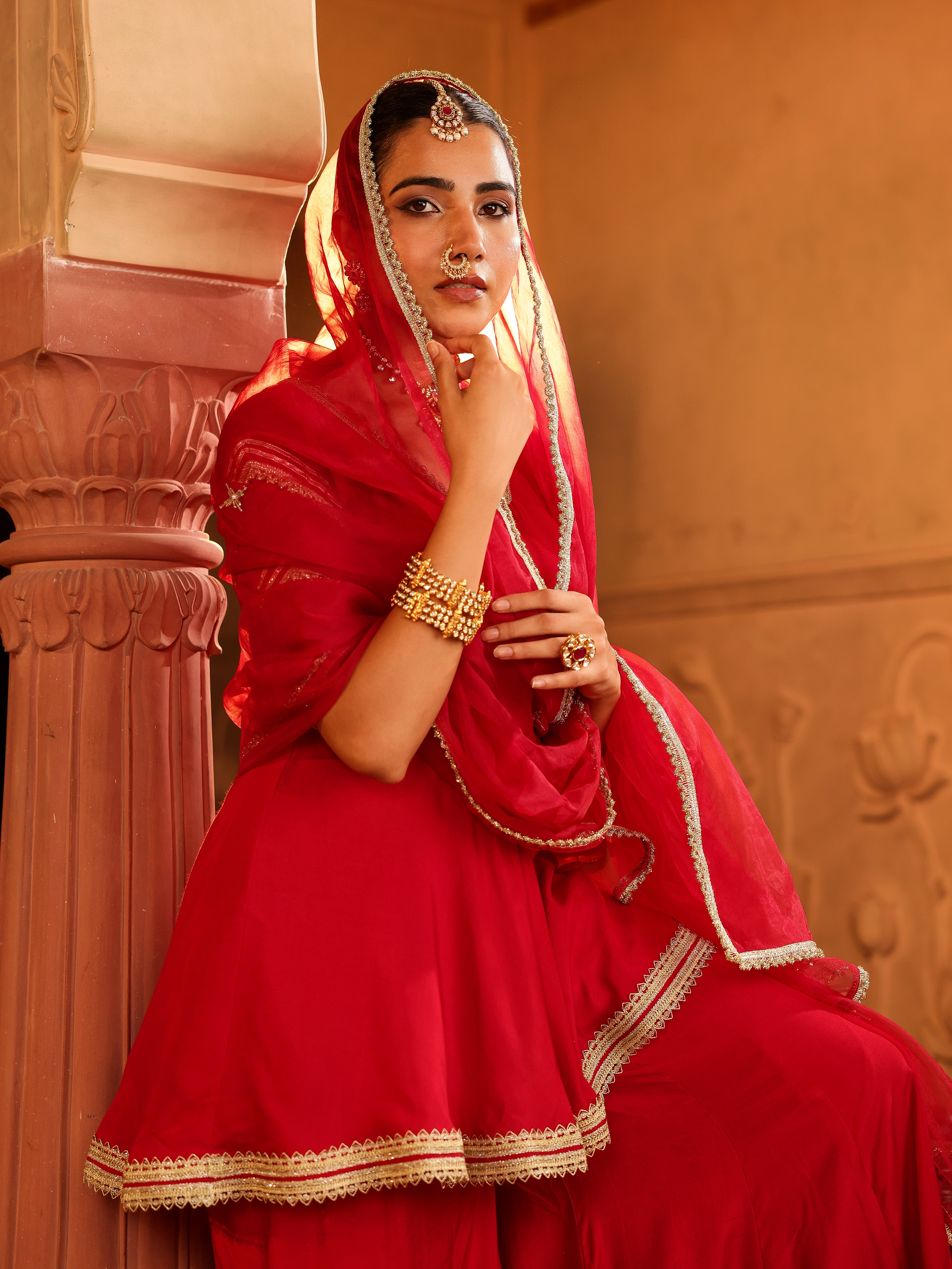 Vishwika Solid Muslin Sharara Set