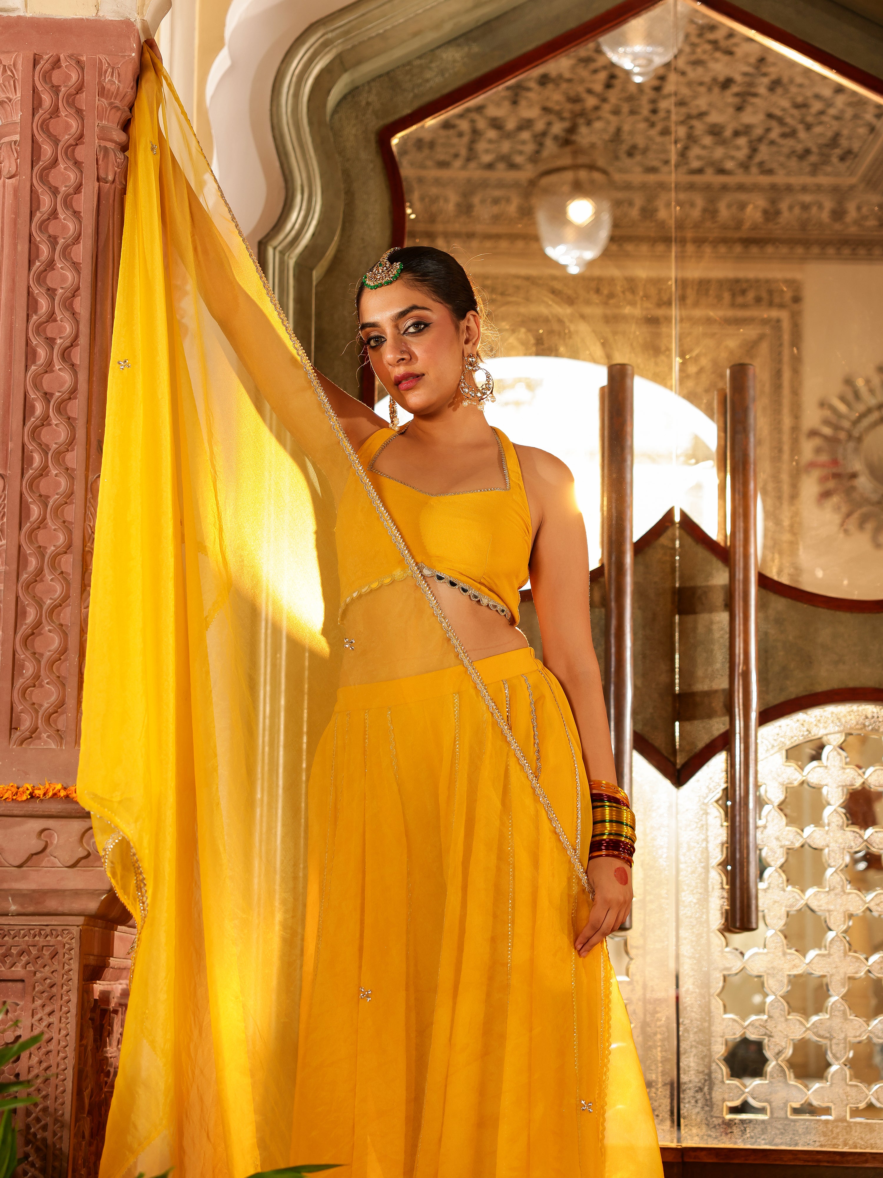 Roshni Solid Georgette Sharara Set