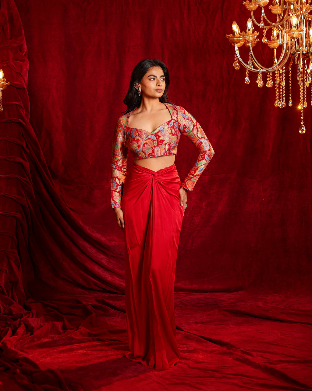 Sonia Hand Woven Drape Skirt Set