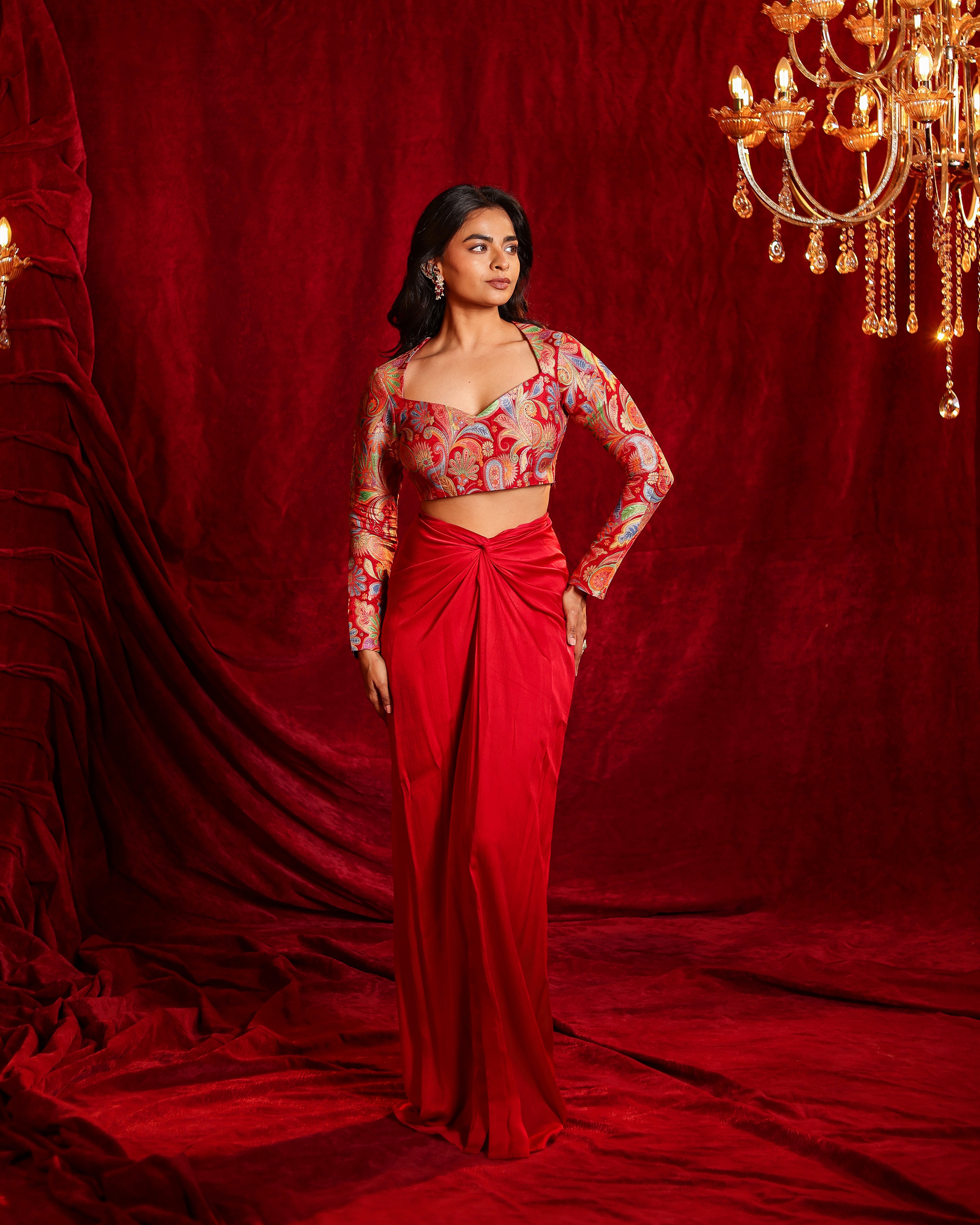 Sonia Hand Woven Drape Skirt Set