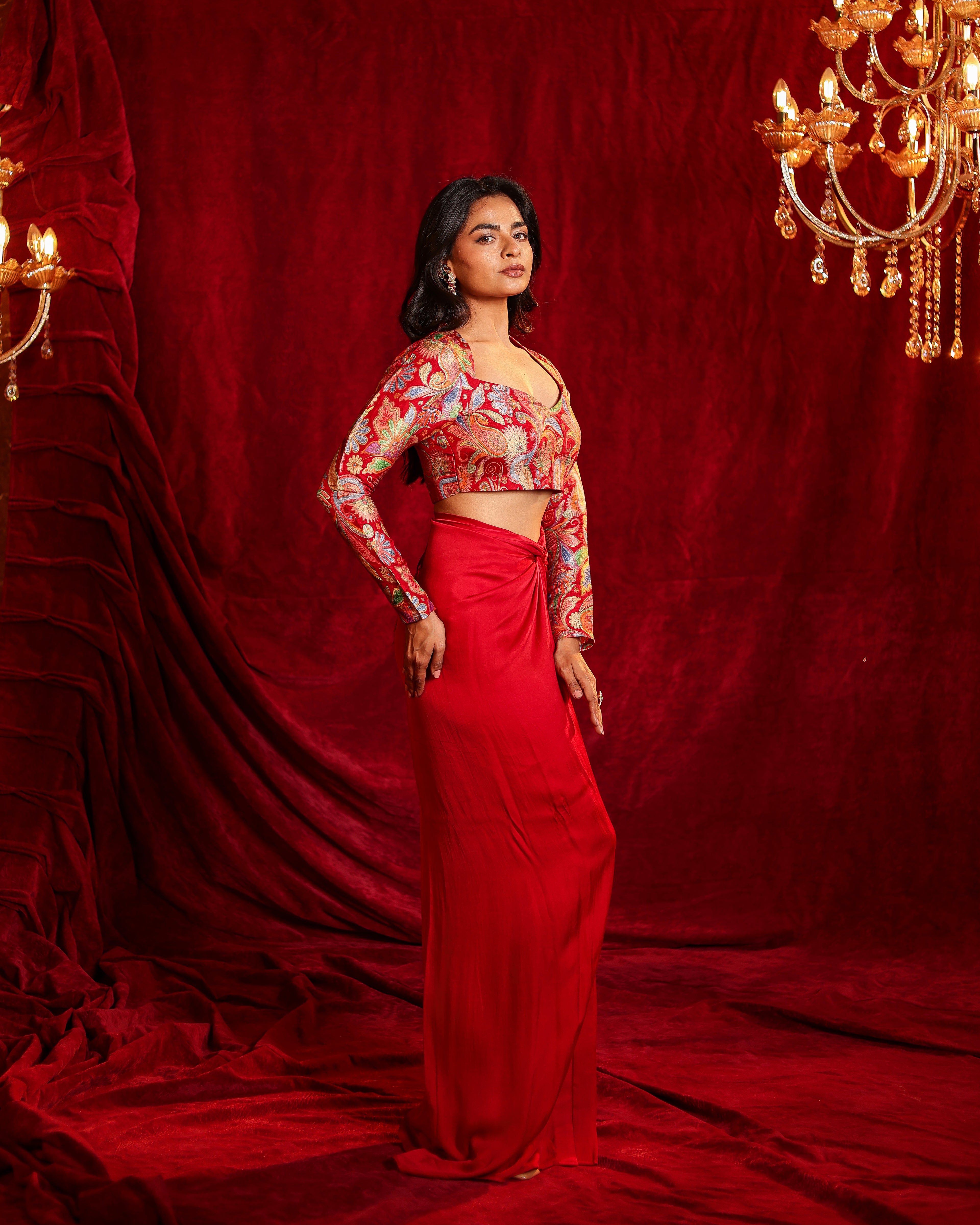 Sonia Hand Woven Drape Skirt Set