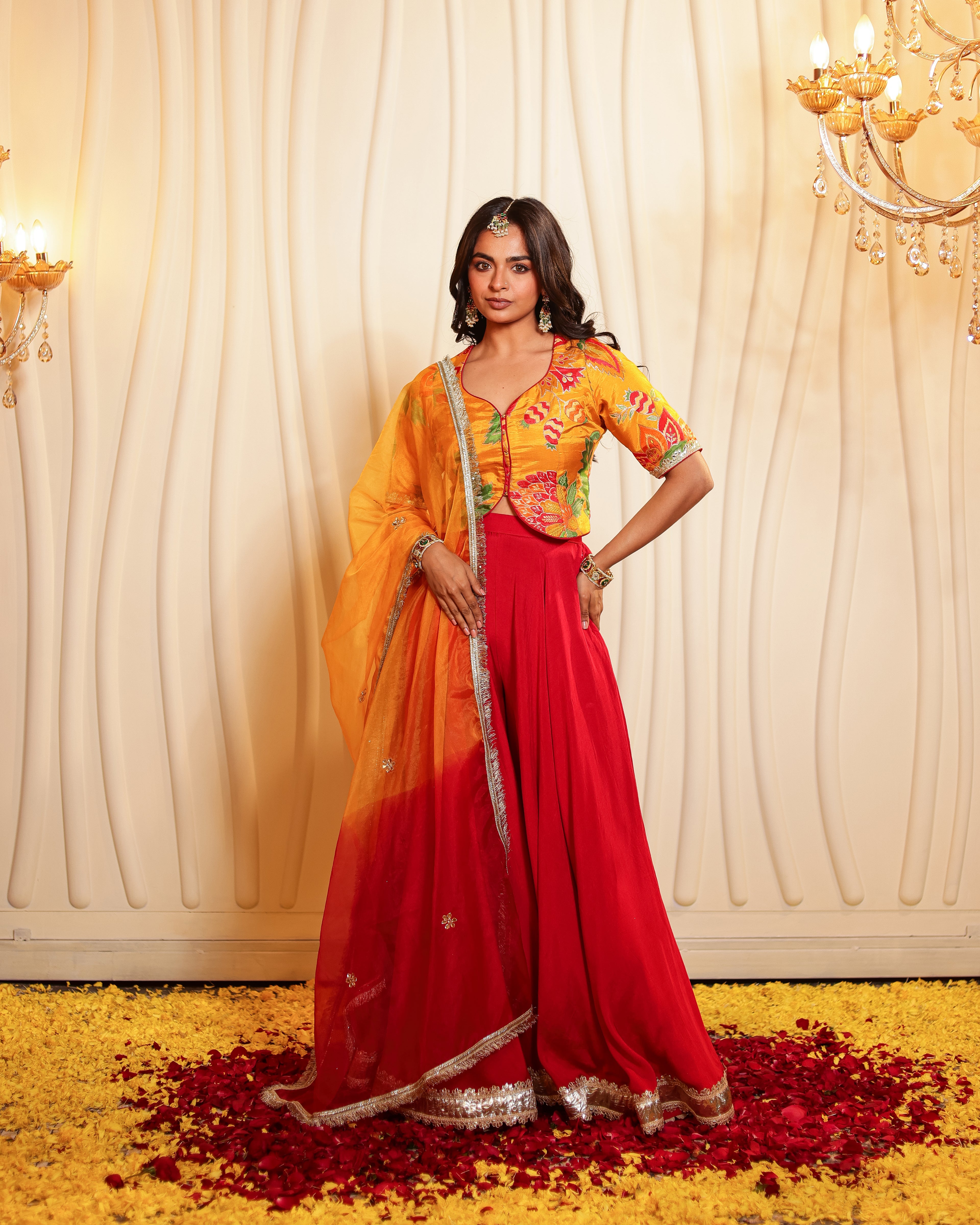 Bulbul Hand Woven Sharara Set