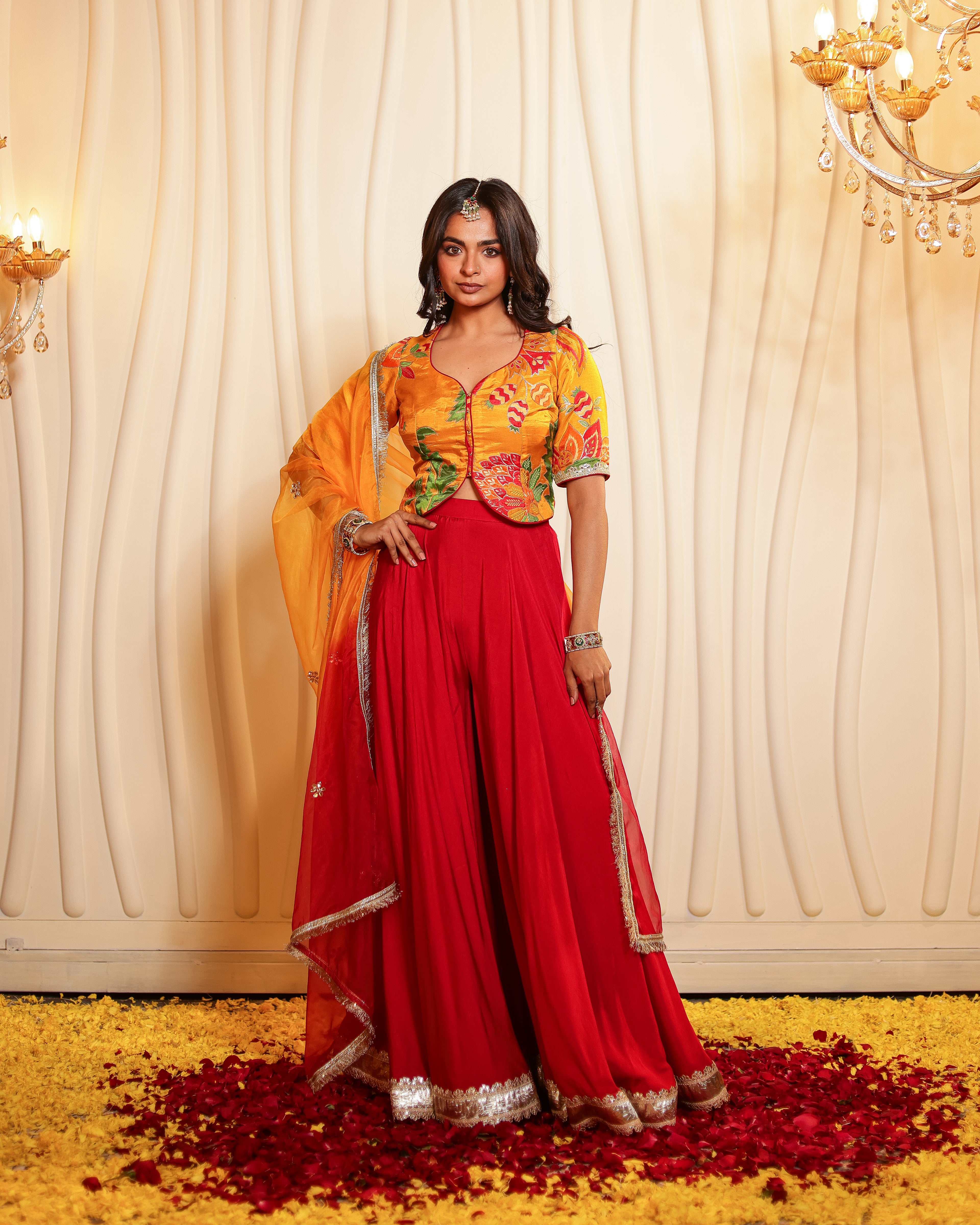 Bulbul Hand Woven Sharara Set