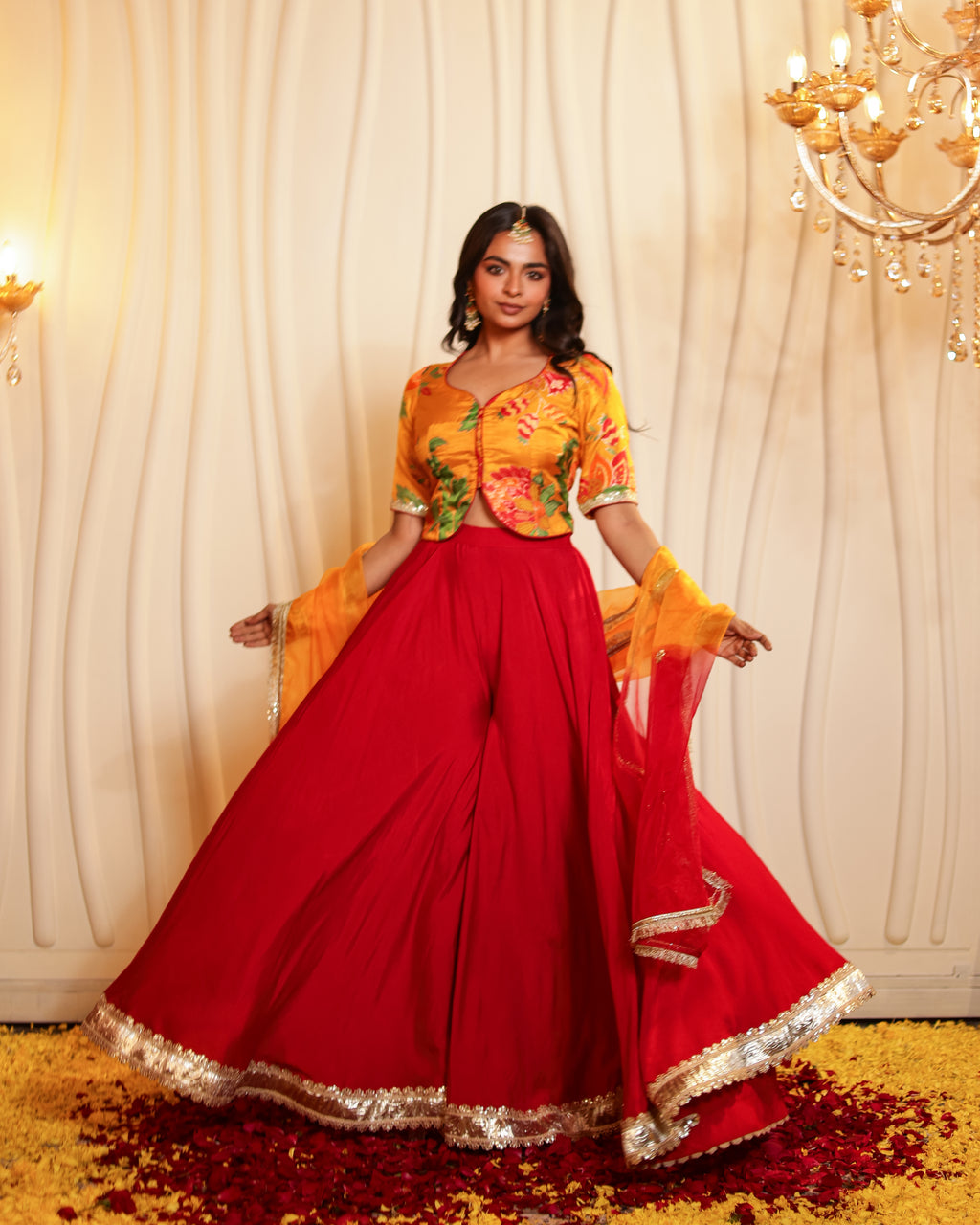 Bulbul Hand Woven Sharara Set