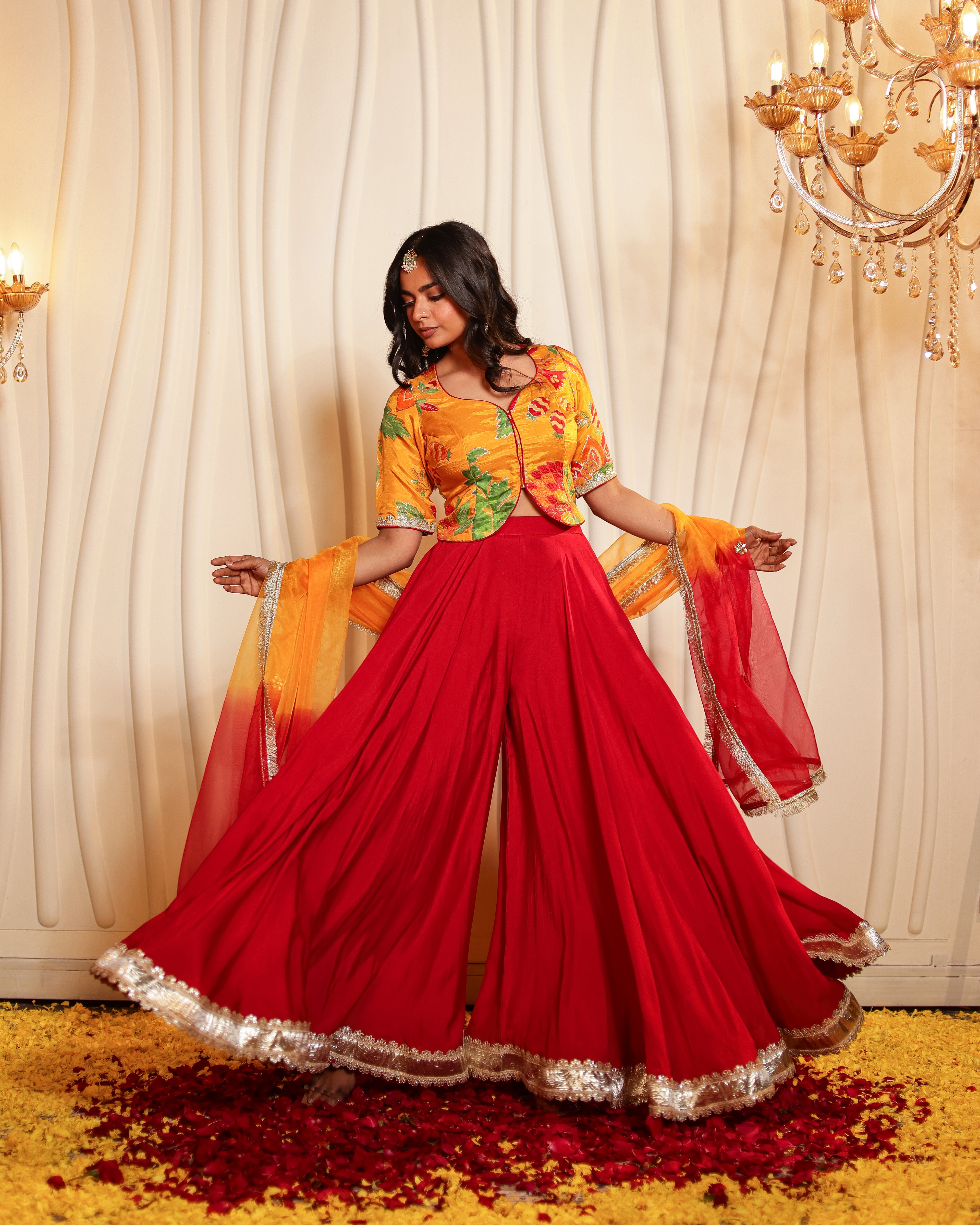 Bulbul Hand Woven Sharara Set