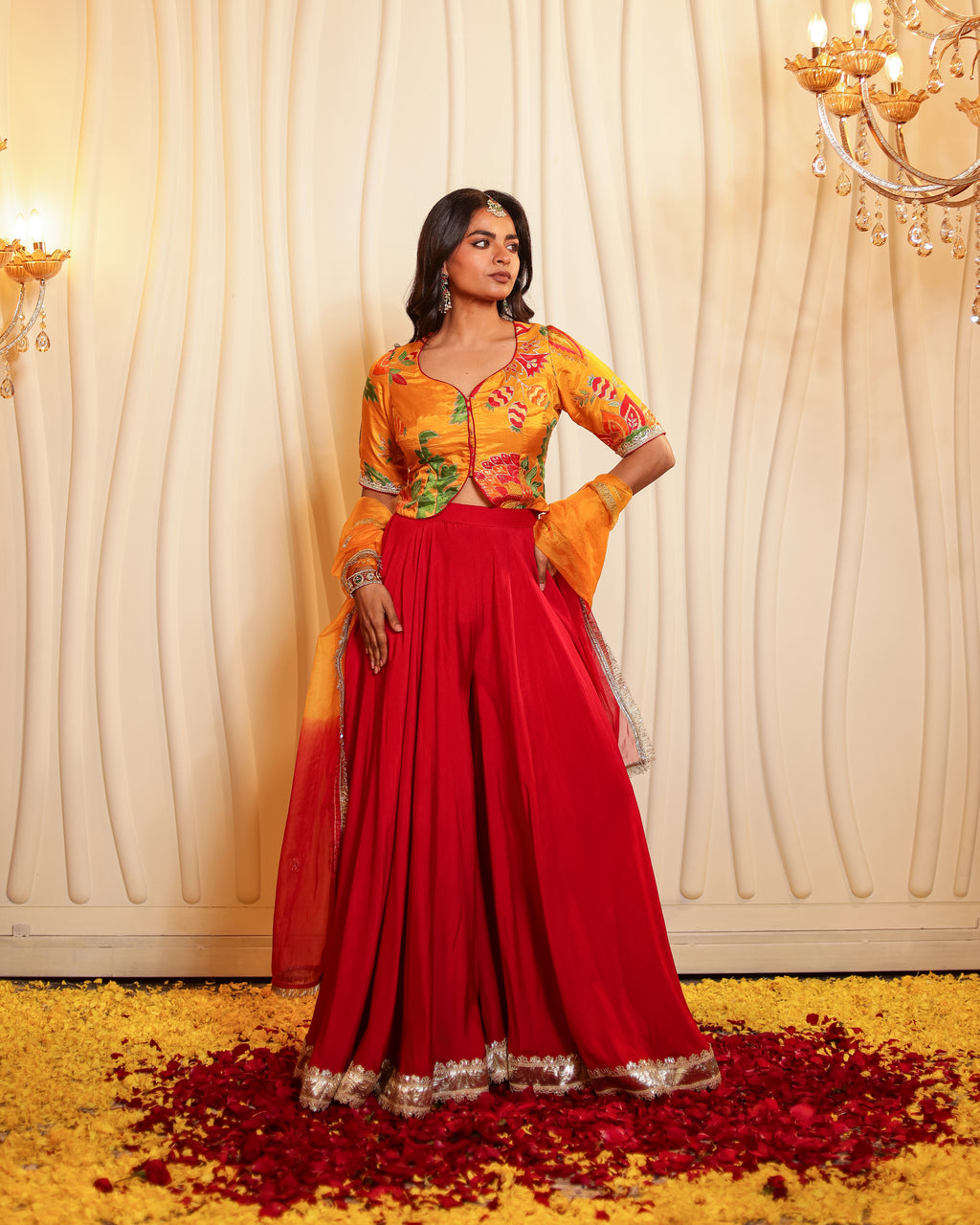 Bulbul Hand Woven Sharara Set