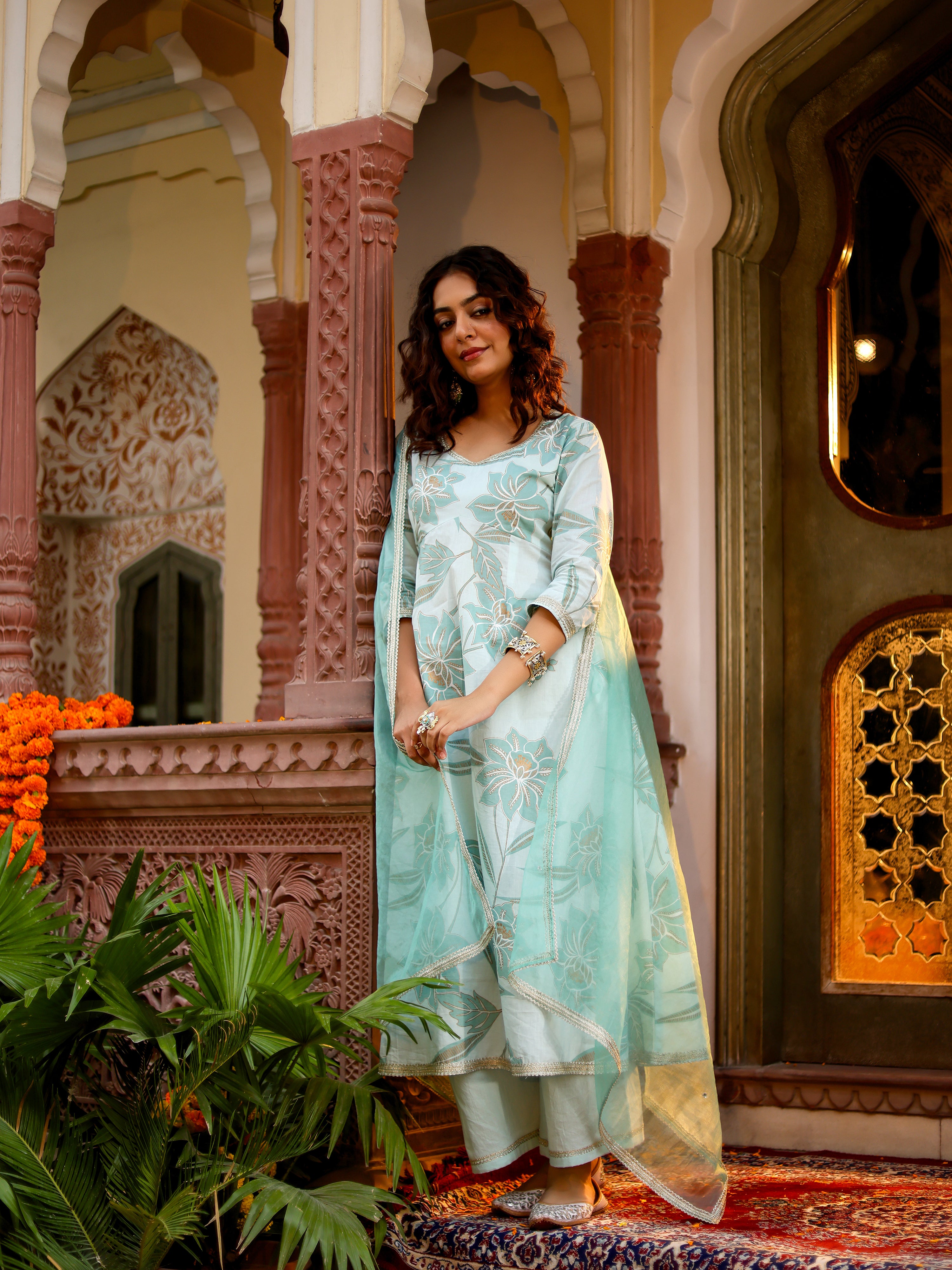 Vanya Handblock Cotton Suit Set