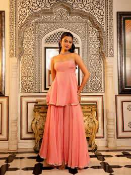Pranavi Solid Muslin Sharara Set