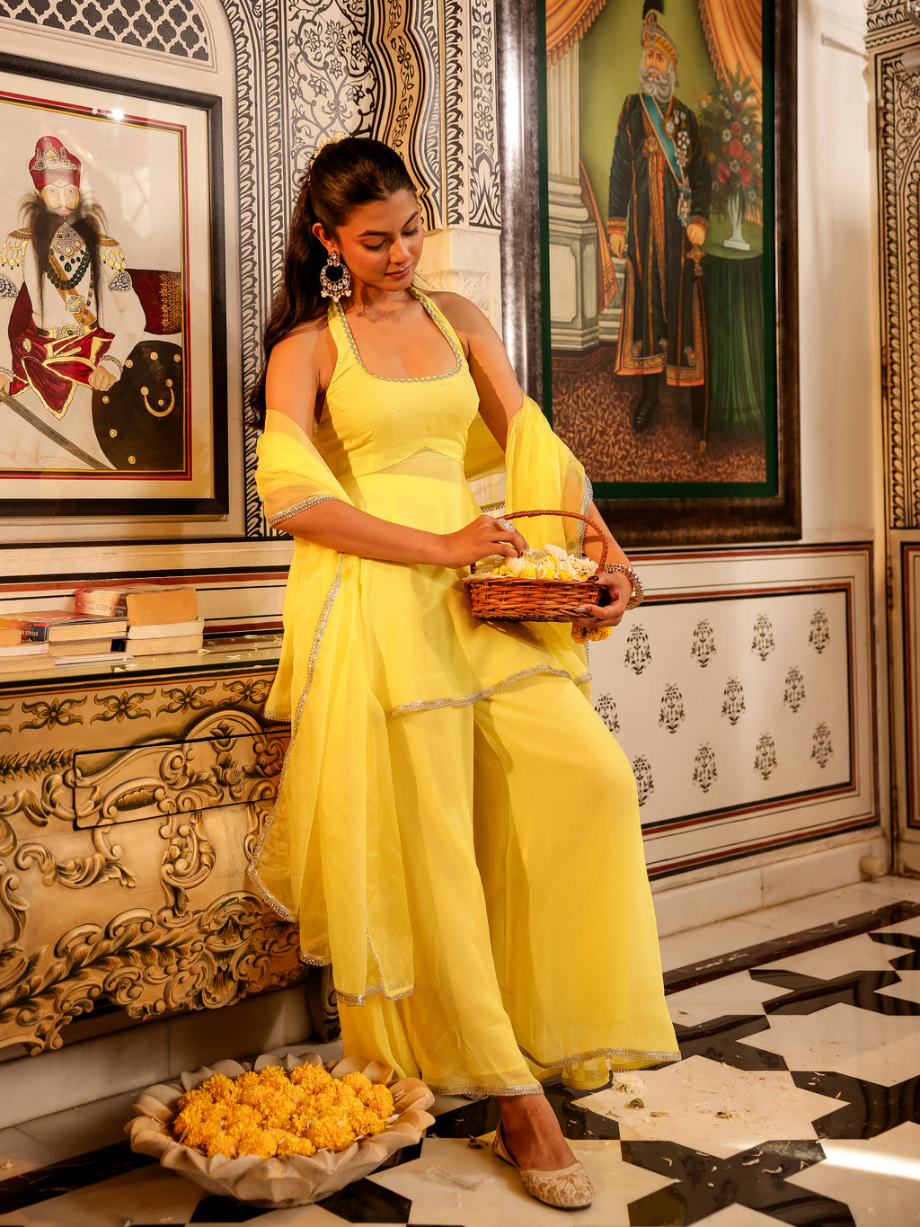 Bhavya Solid Georgette Sharara Set