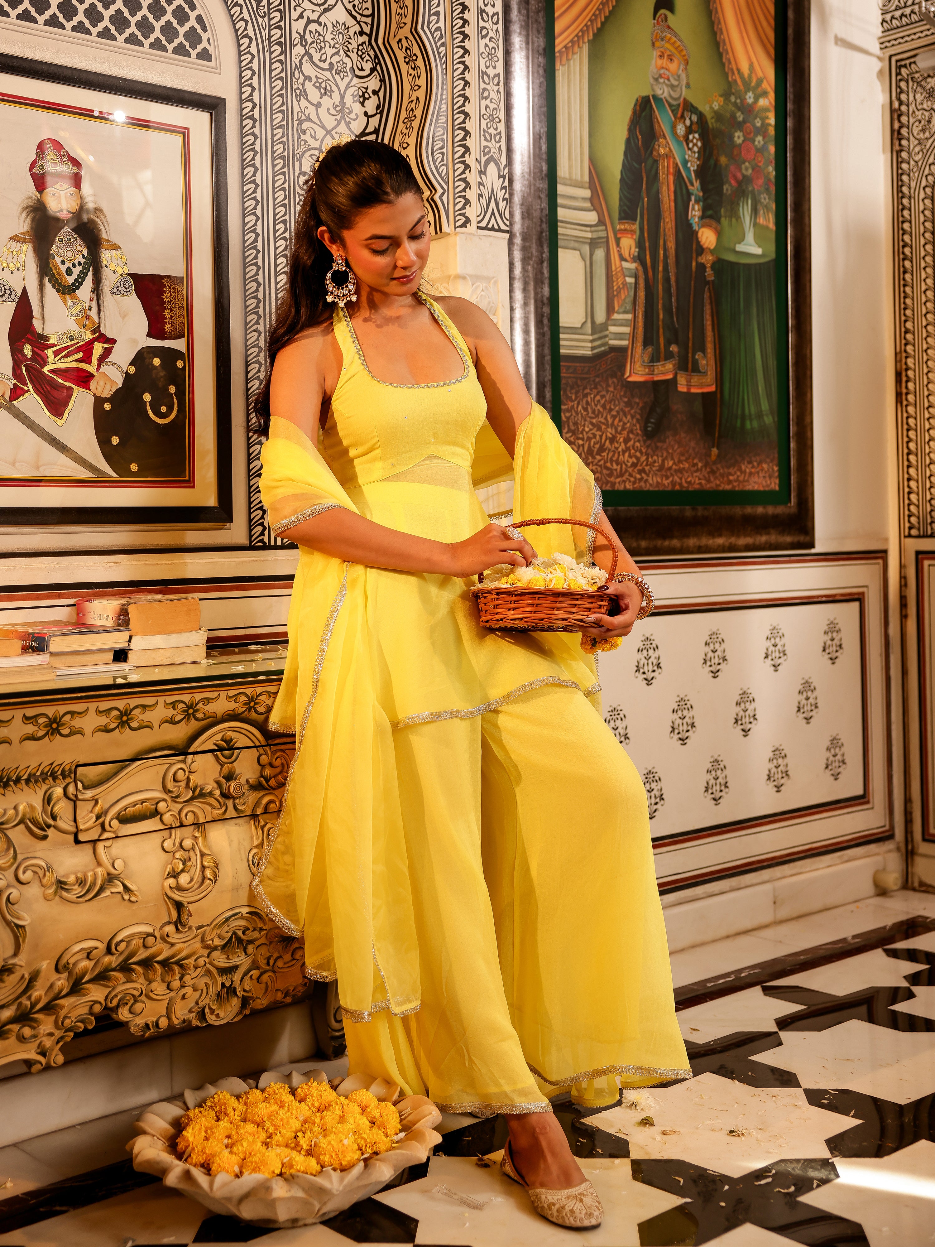 Bhavya Solid Georgette Sharara Set