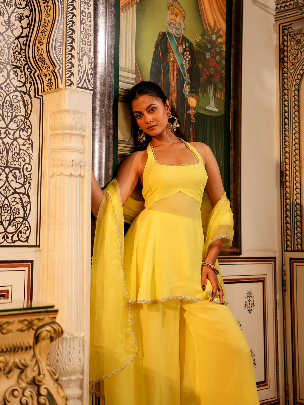 Bhavya Solid Georgette Sharara Set