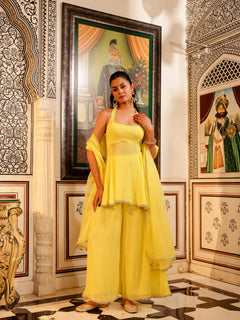 Bhavya Solid Georgette Sharara Set