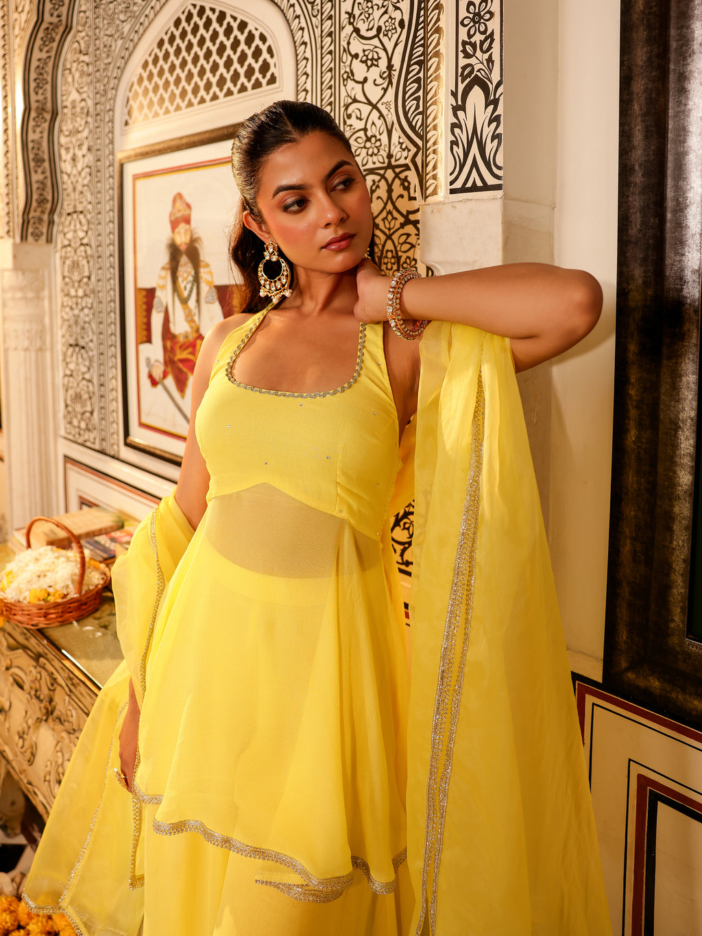Bhavya Solid Georgette Sharara Set