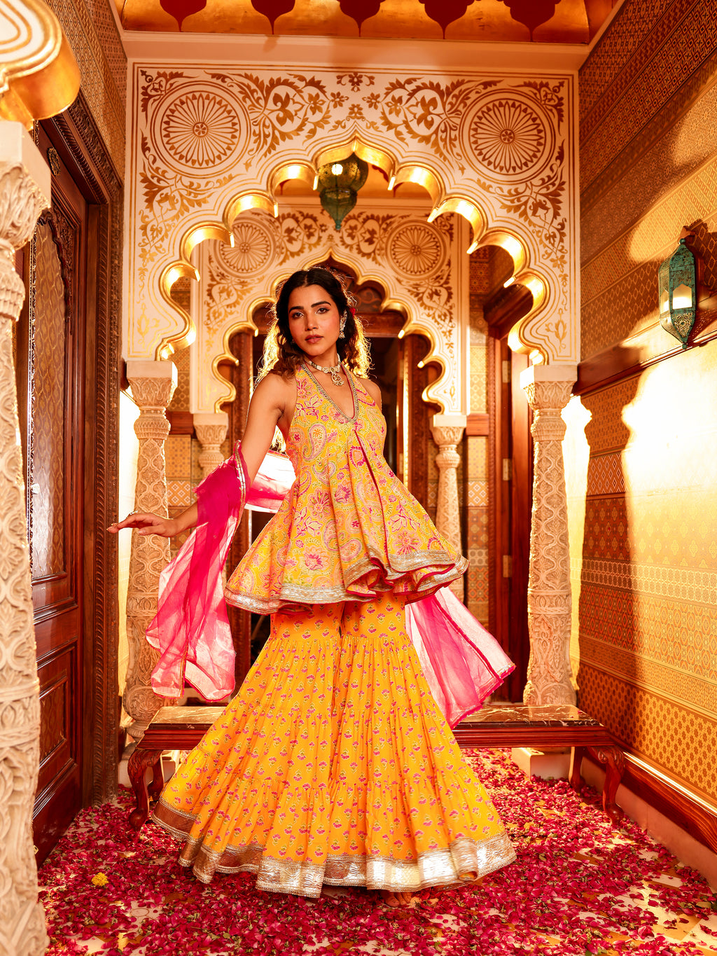 Lavira Handblock Cotton Gharara Set