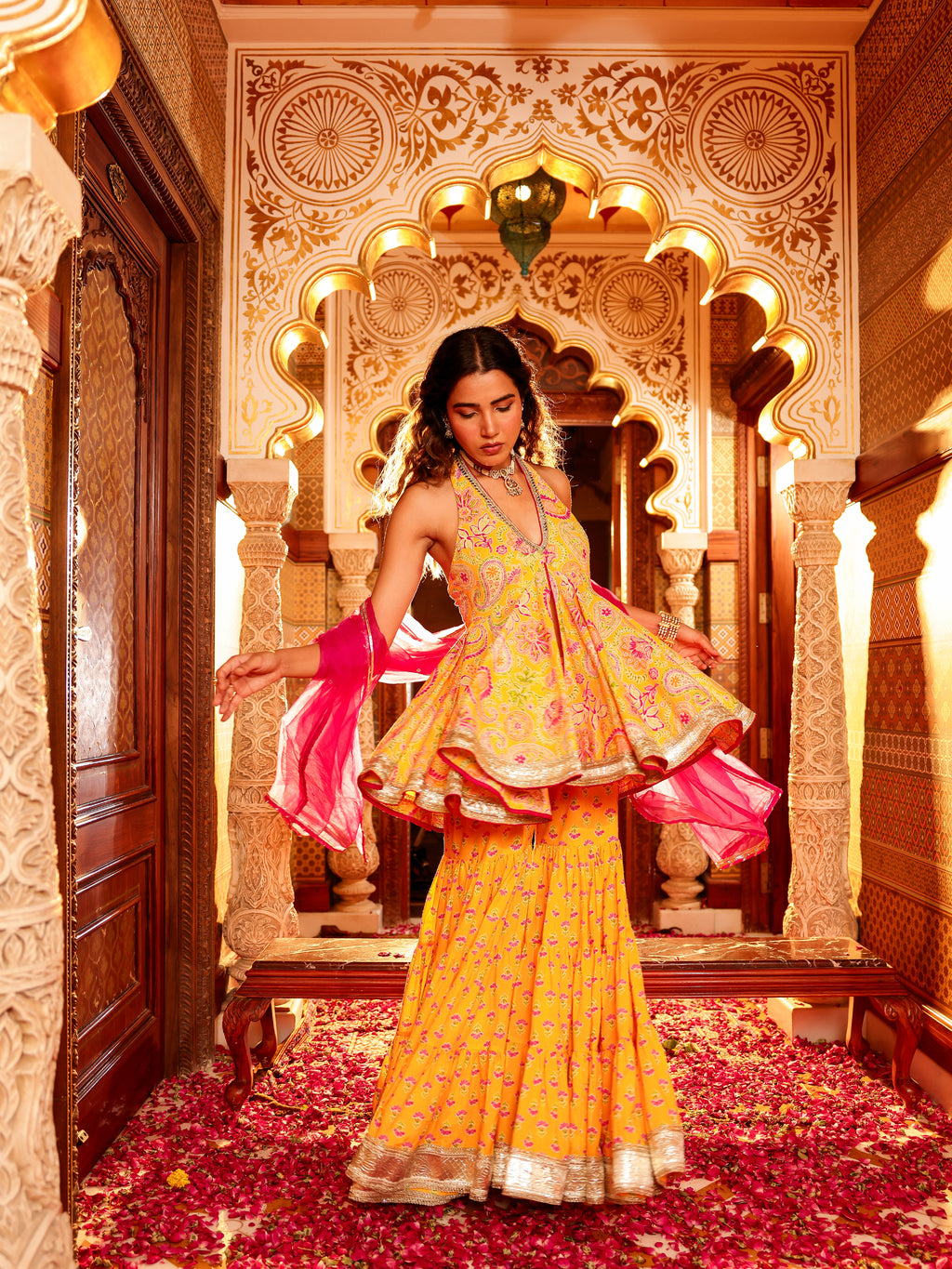 Lavira Handblock Cotton Gharara Set