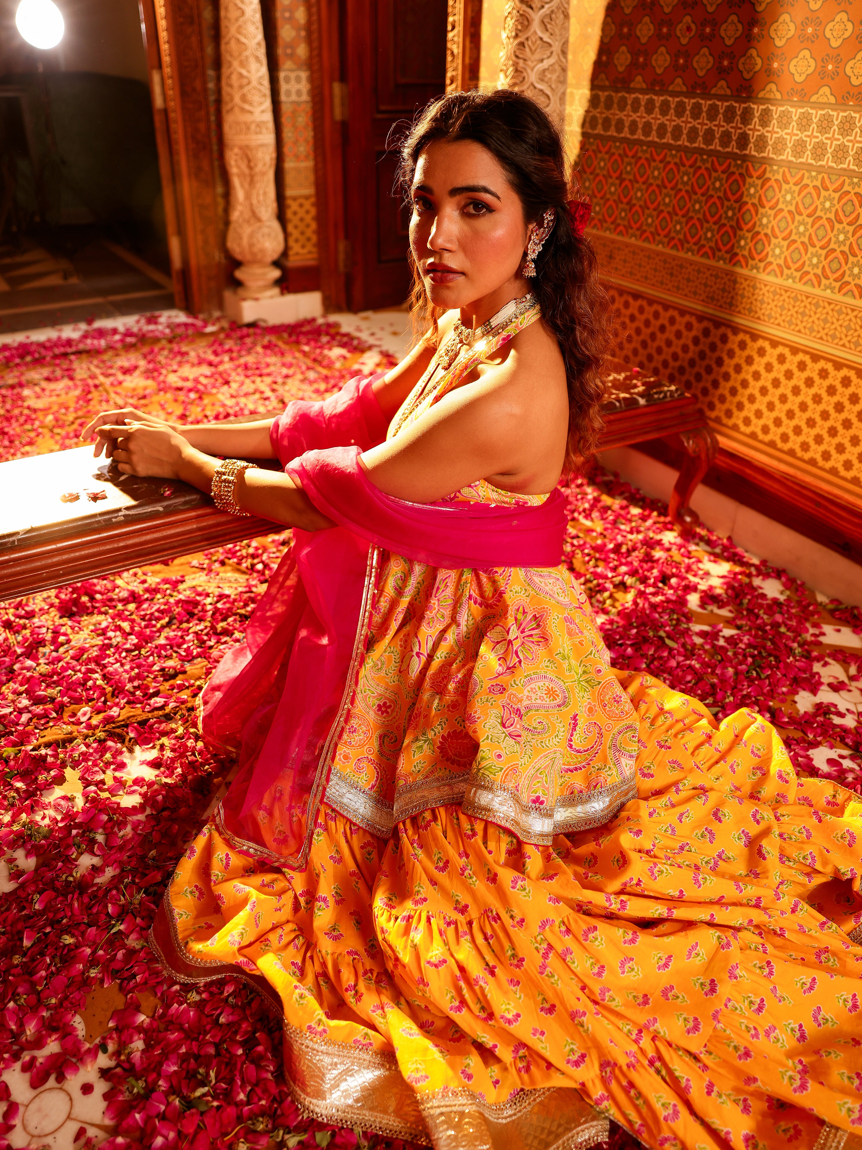 Lavira Handblock Cotton Gharara Set
