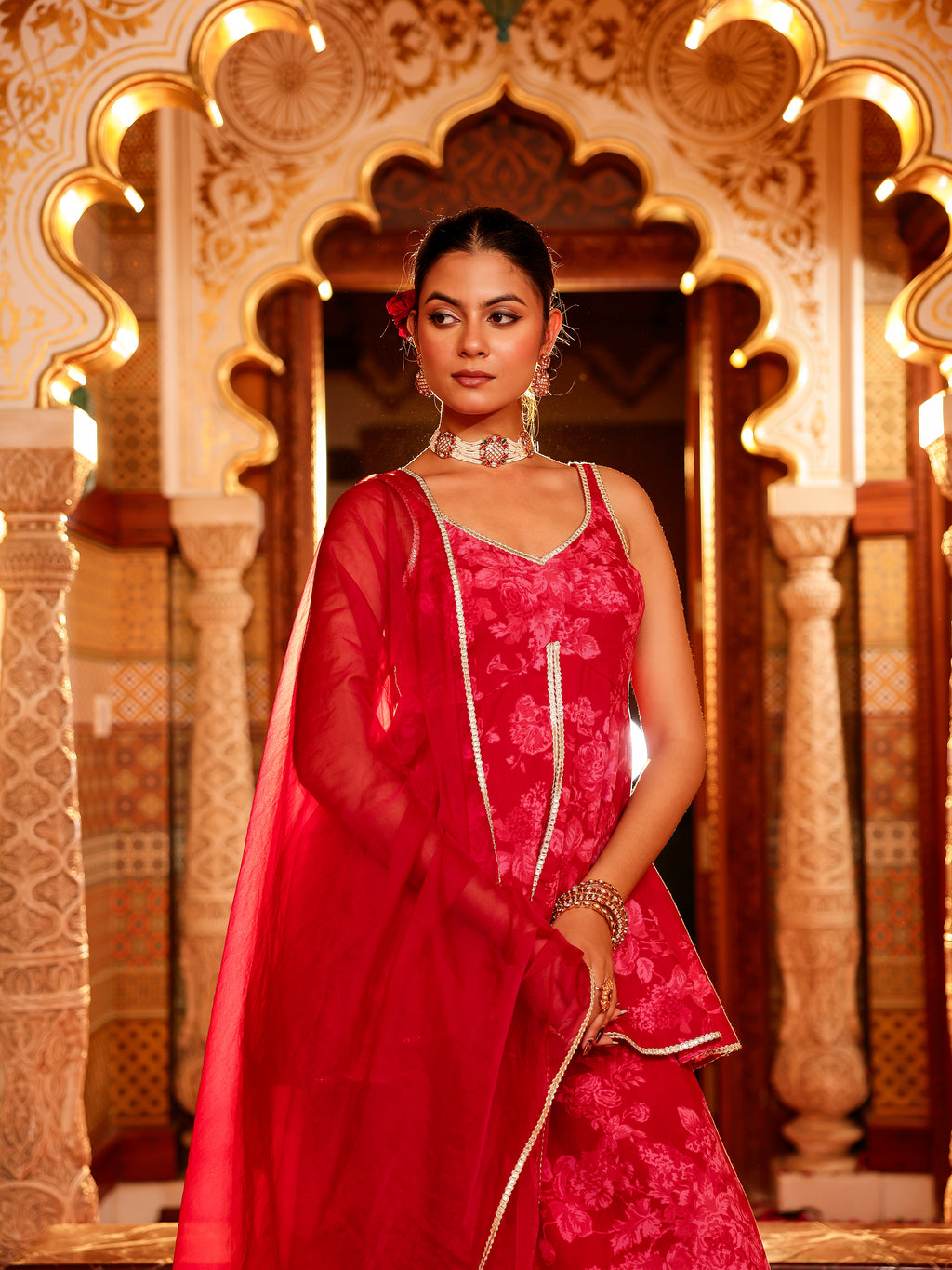 Shivika Handblock Cotton Sharara Set