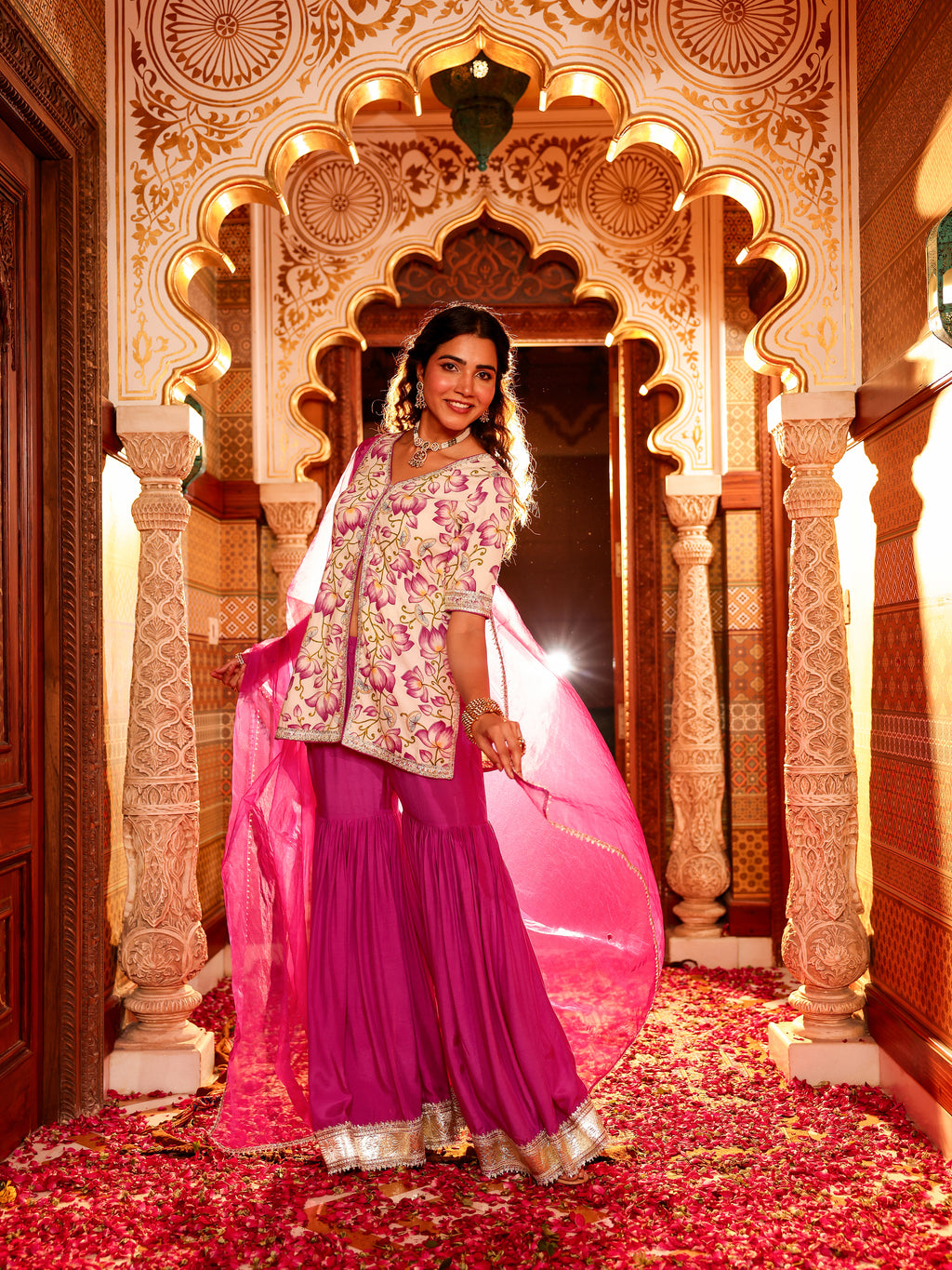 Devyana Handblock Cotton Gharara Set