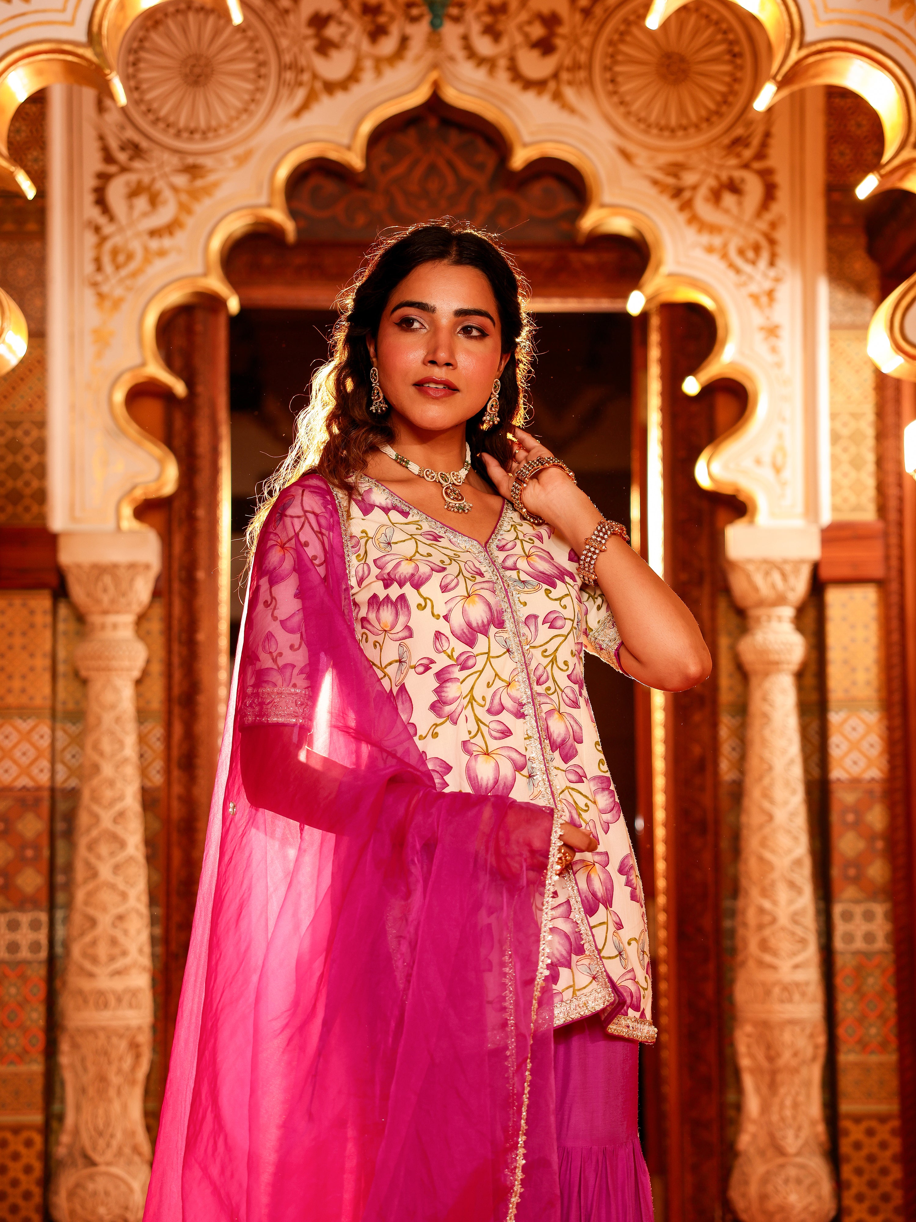 Devyana Handblock Cotton Gharara Set