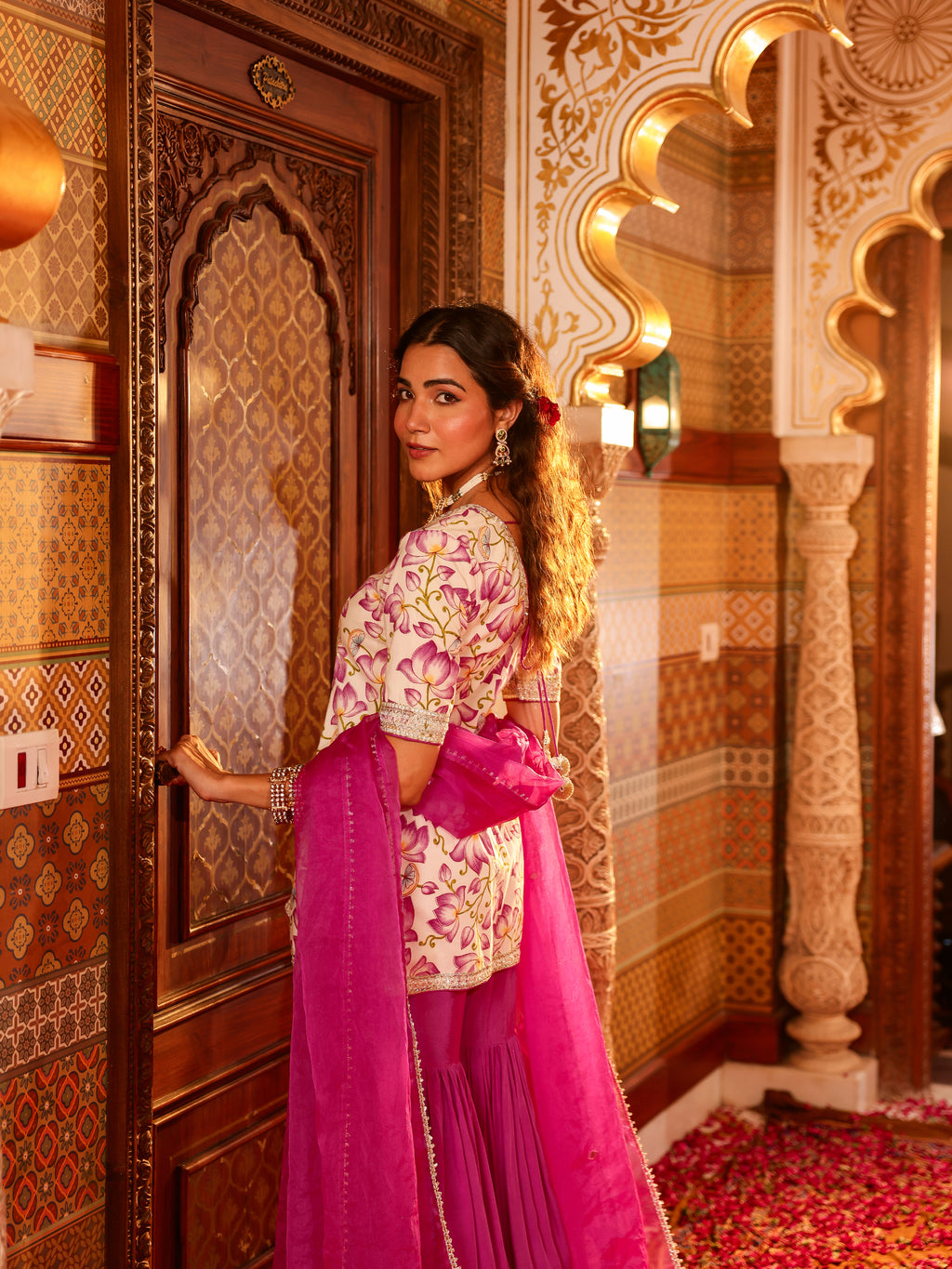 Devyana Handblock Cotton Gharara Set