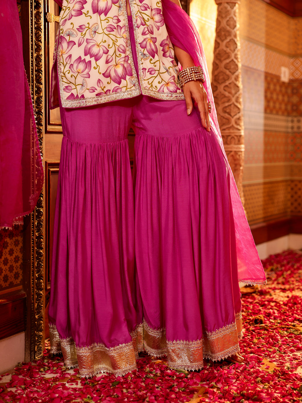 Devyana Handblock Cotton Gharara Set