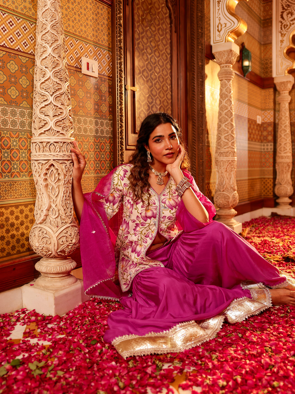 Devyana Handblock Cotton Gharara Set