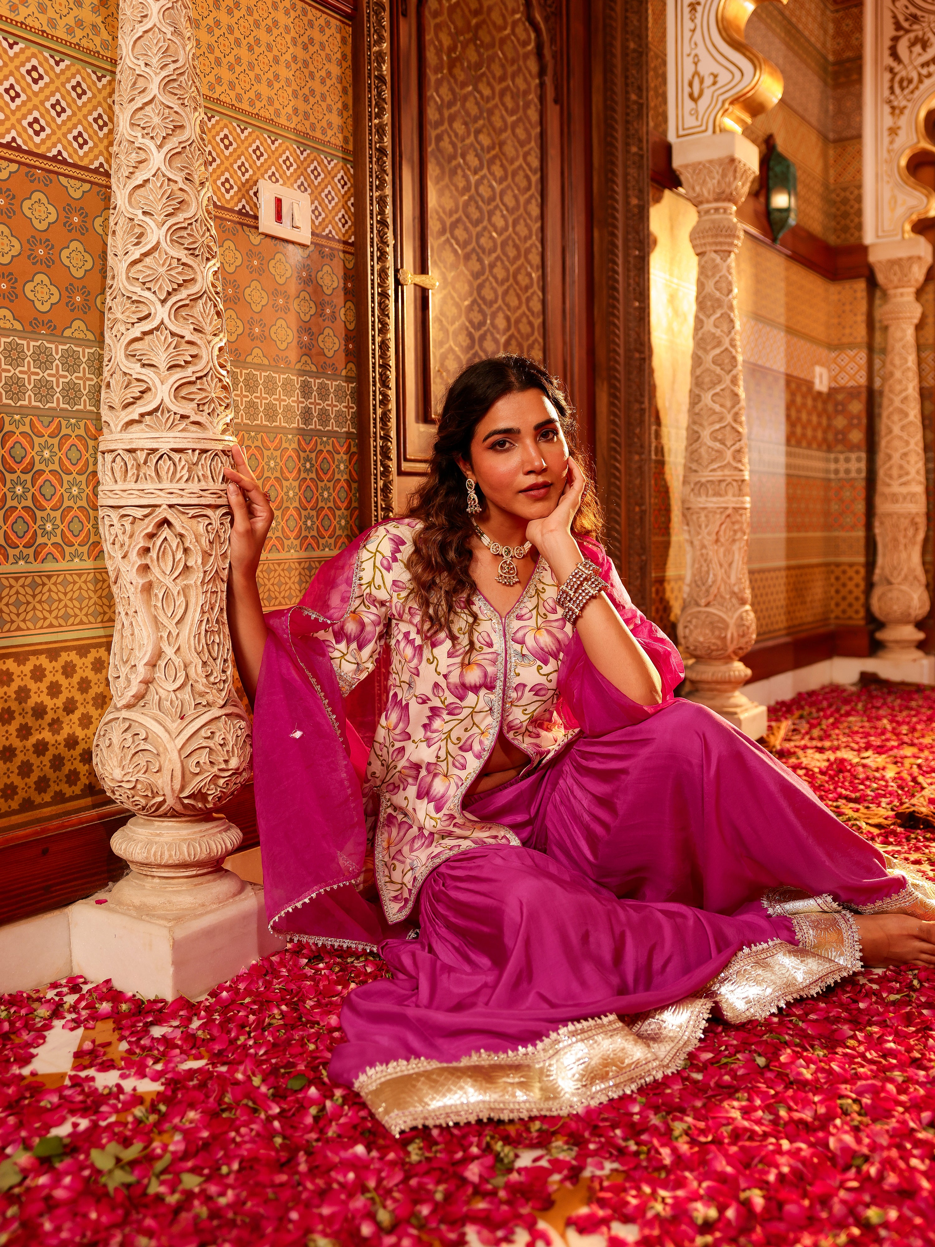 Devyana Handblock Cotton Gharara Set