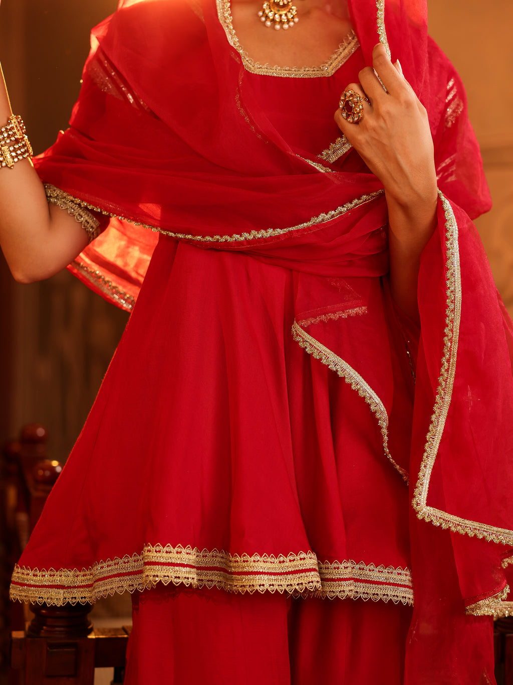 Vishwika Solid Muslin Sharara Set
