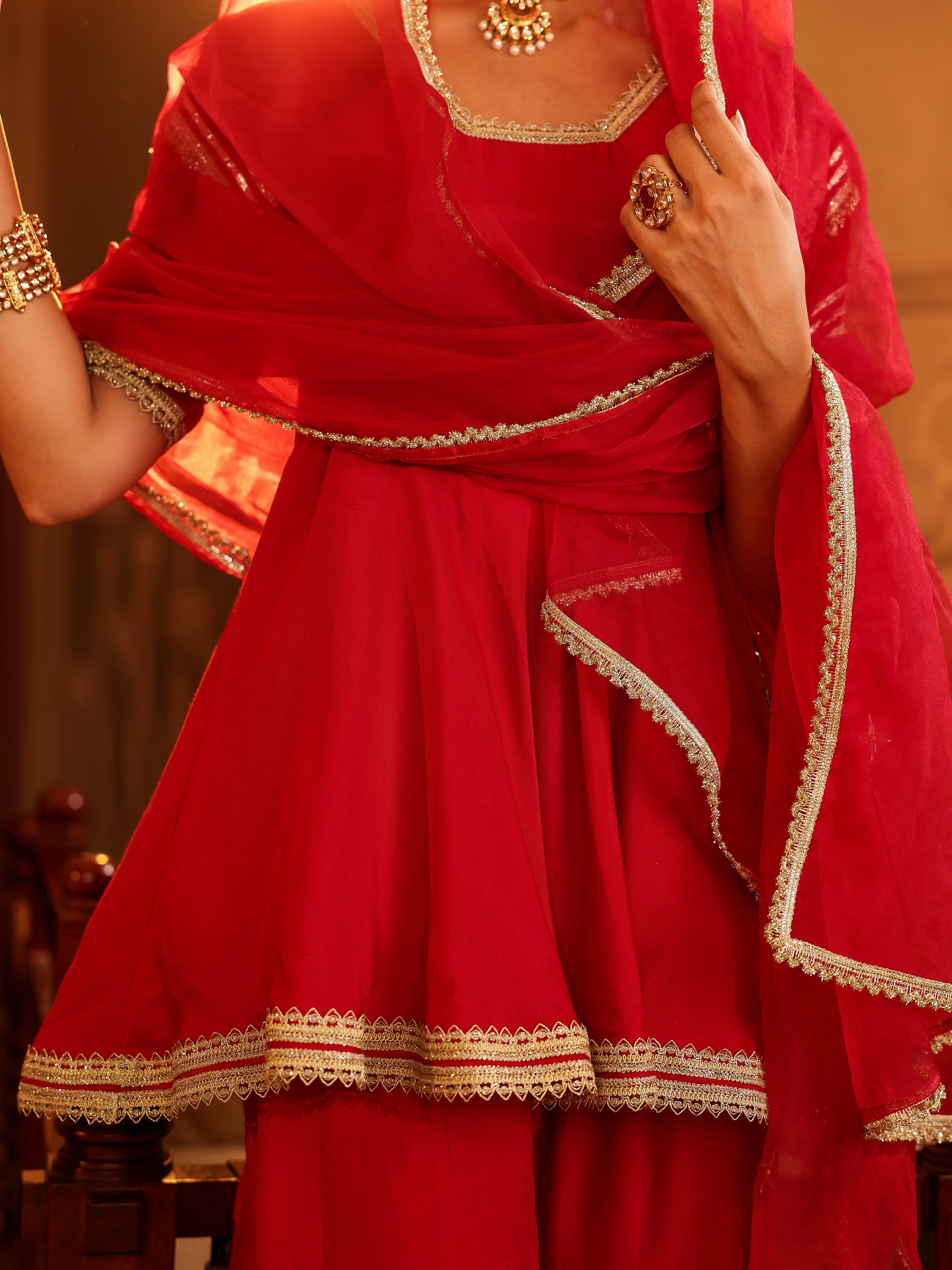 Vishwika Solid Muslin Sharara Set