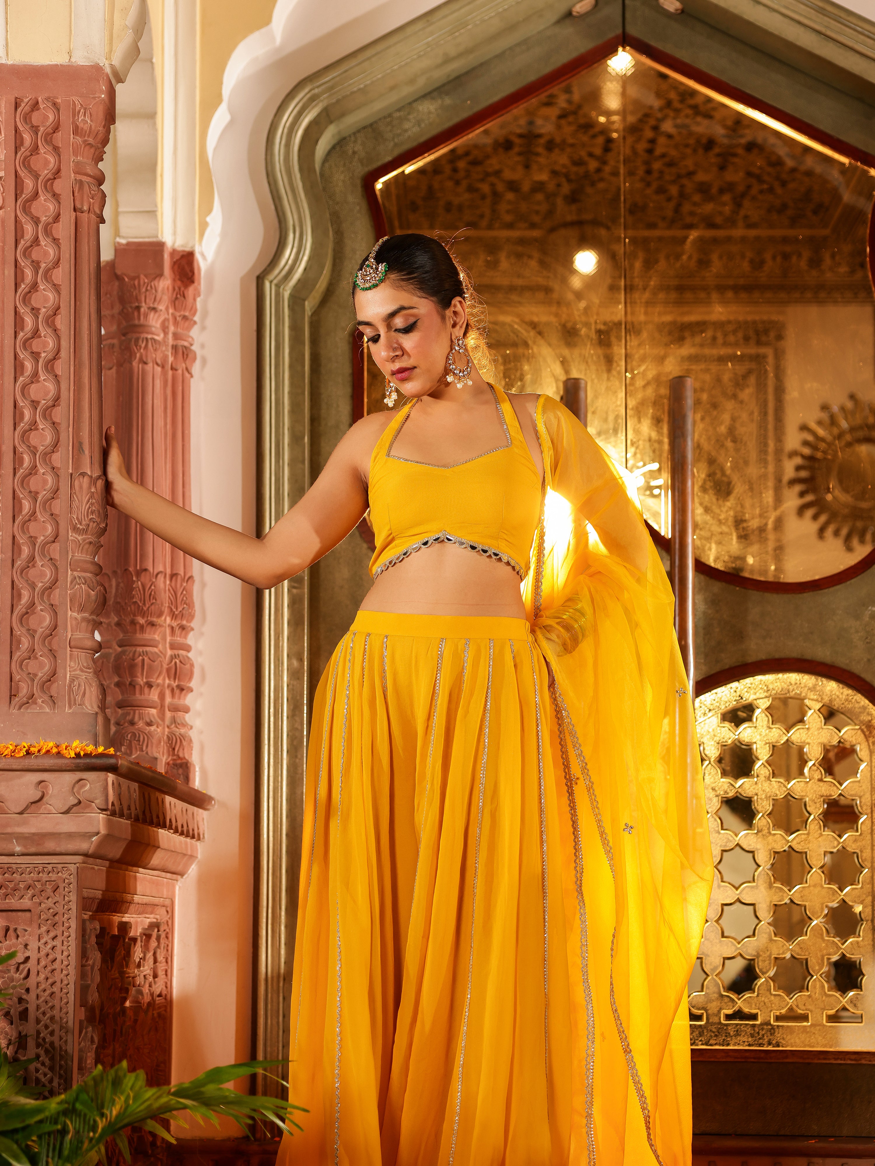 Roshni Solid Georgette Sharara Set