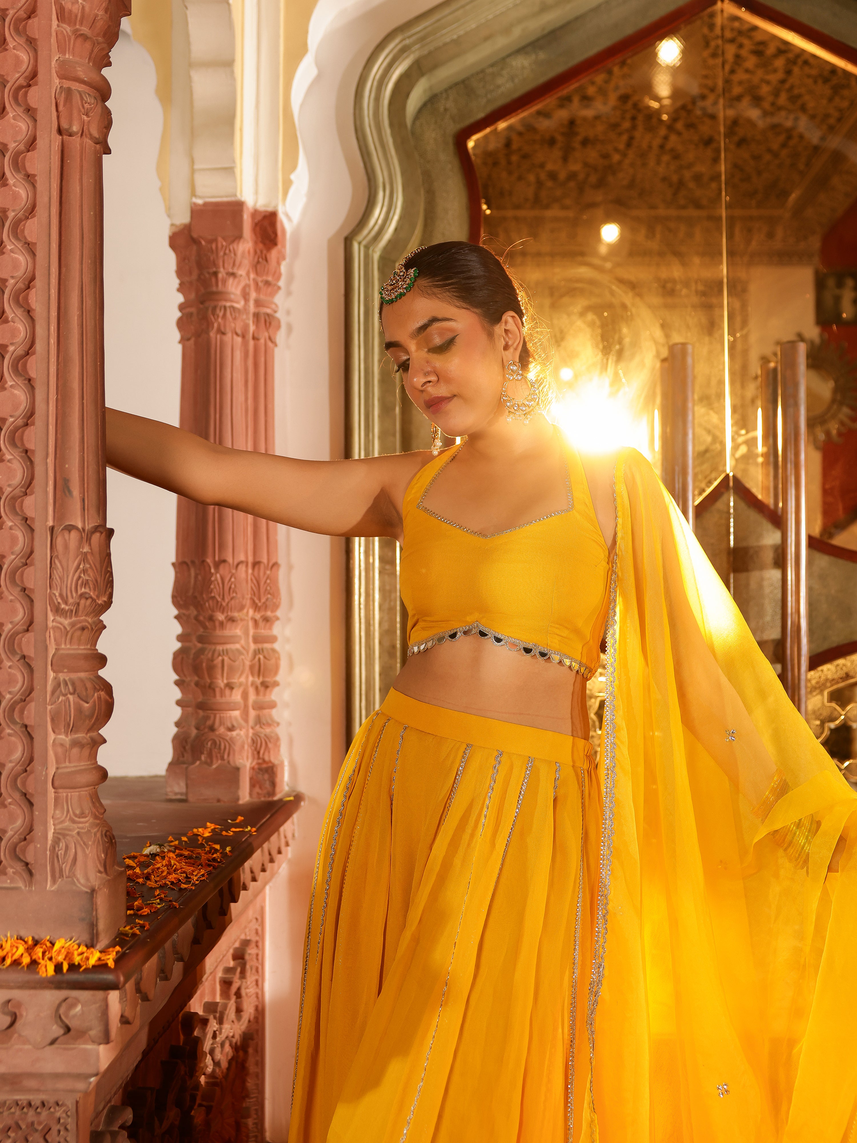 Roshni Solid Georgette Sharara Set