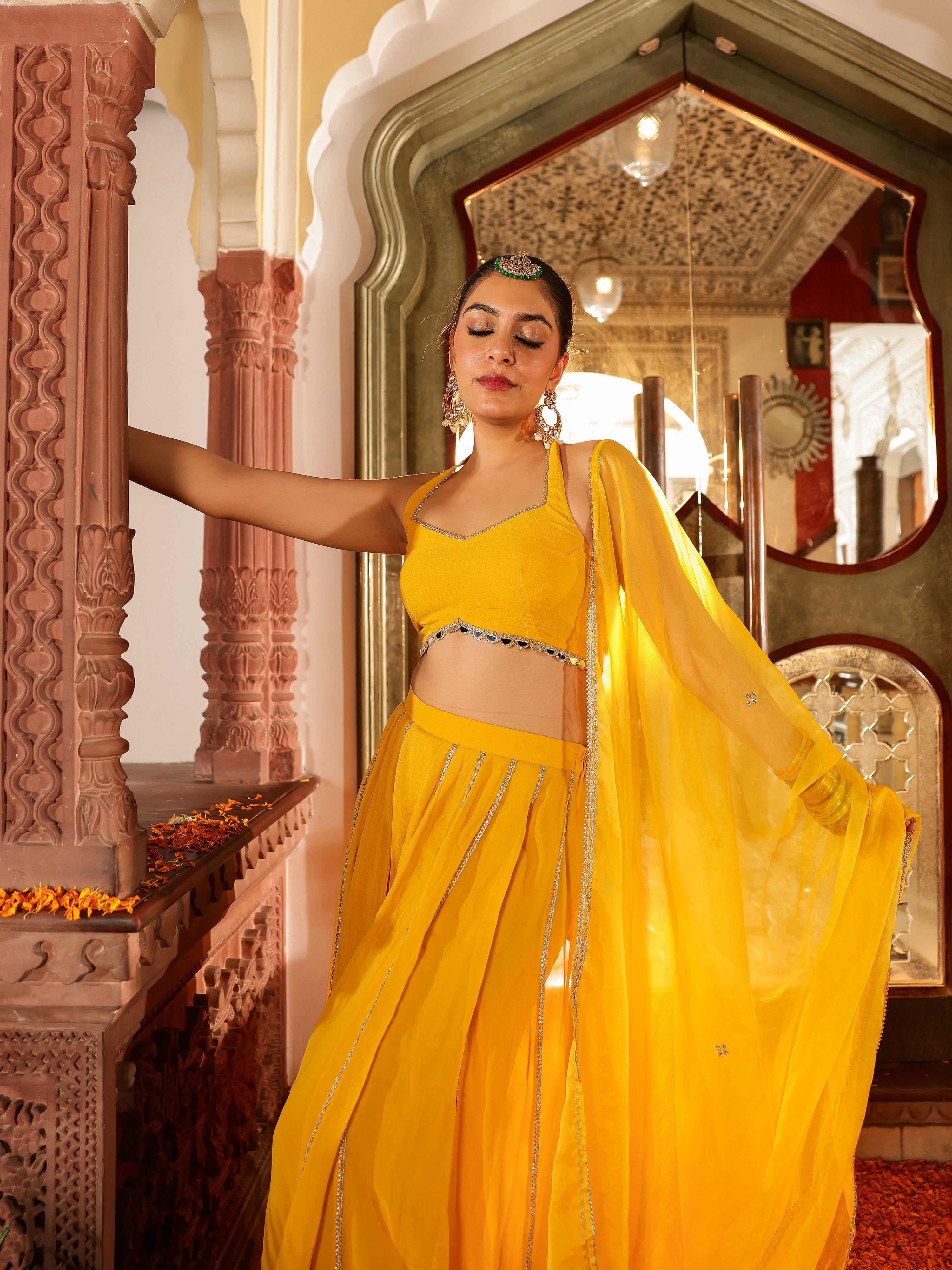 Roshni Solid Georgette Sharara Set