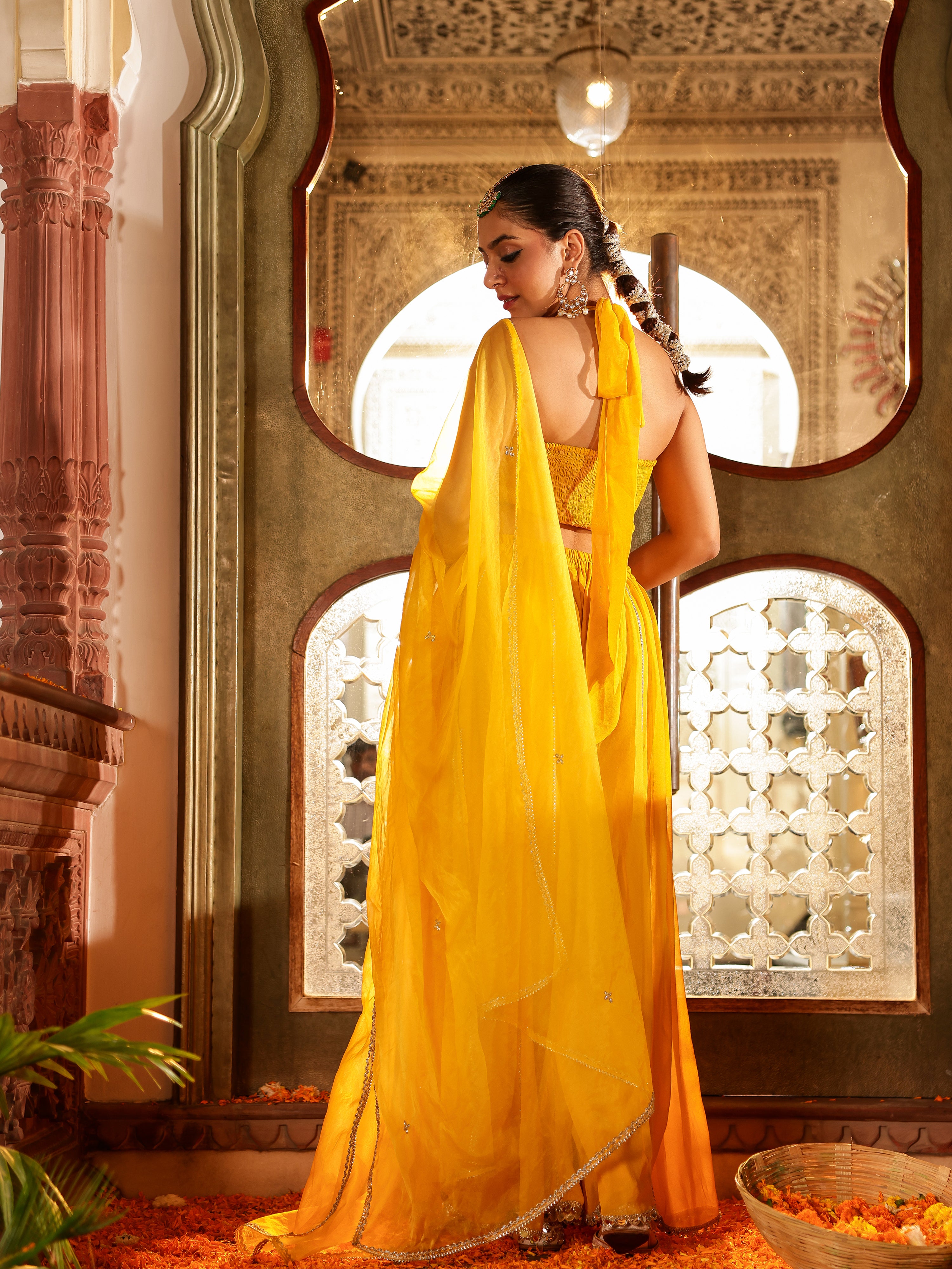 Roshni Solid Georgette Sharara Set