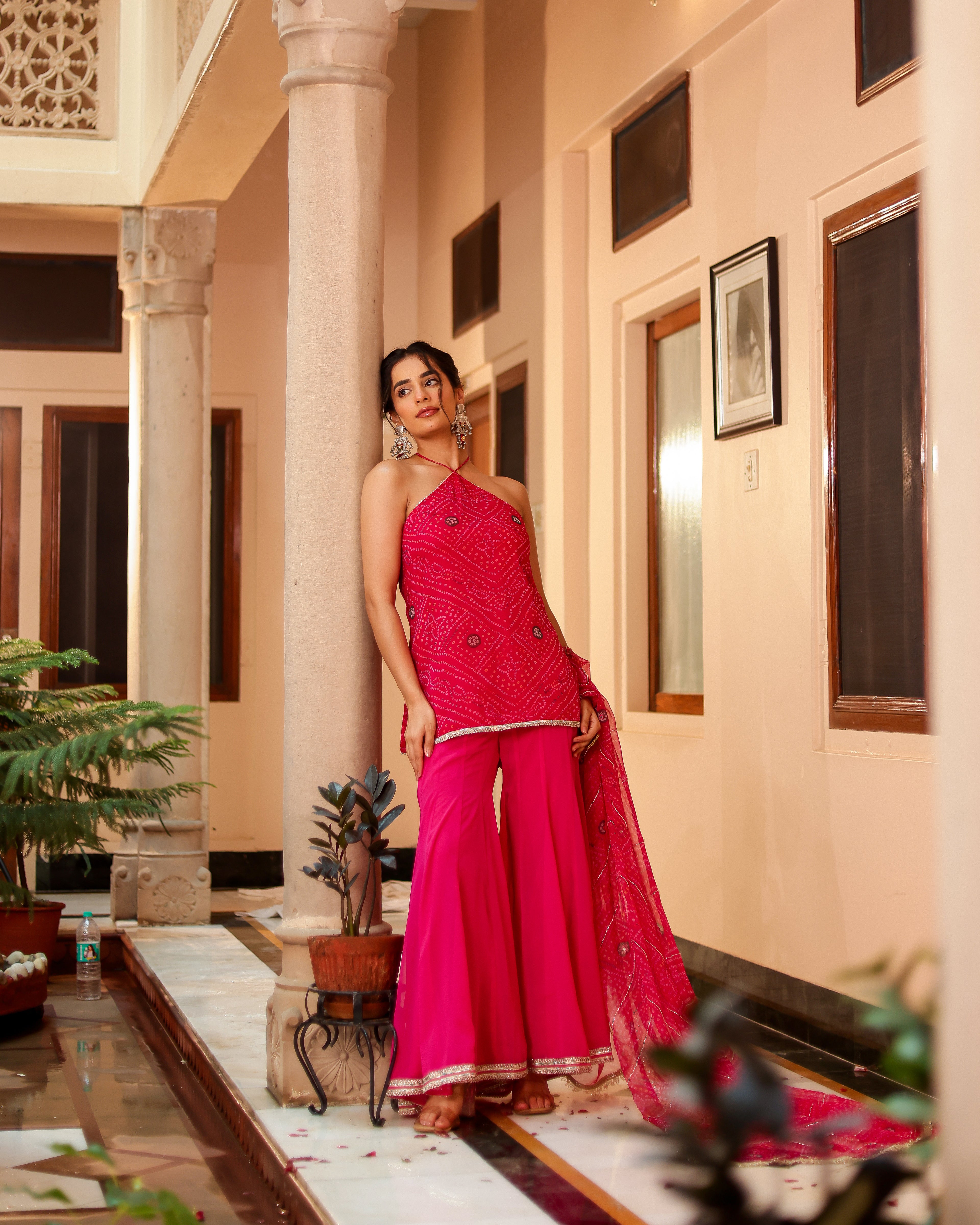 Resha Bandhej Sharara Set